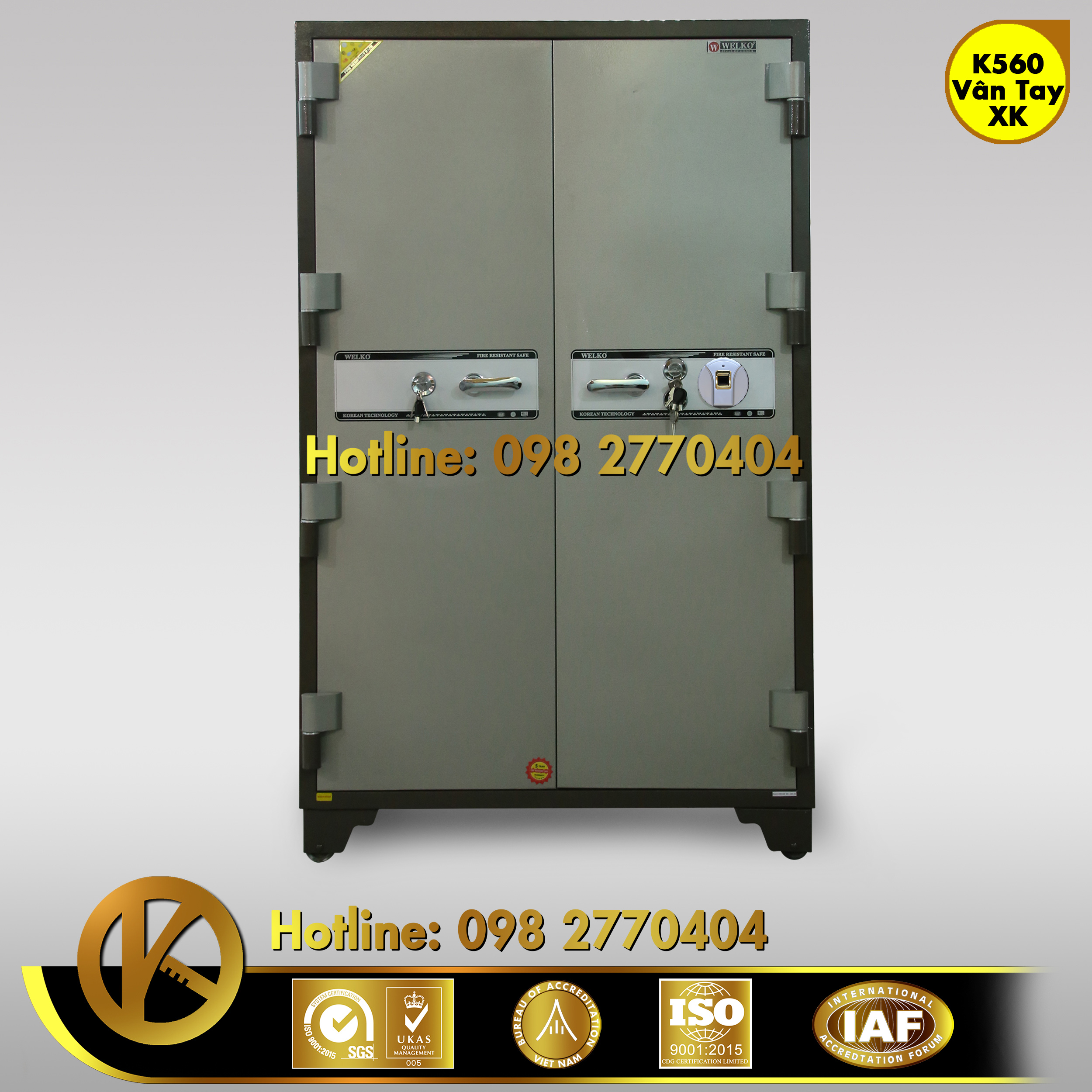 KÉT SẮT NGÂN HÀNG BEMC K560 XUẤT KHẨU KHOÁ VÂN TAY