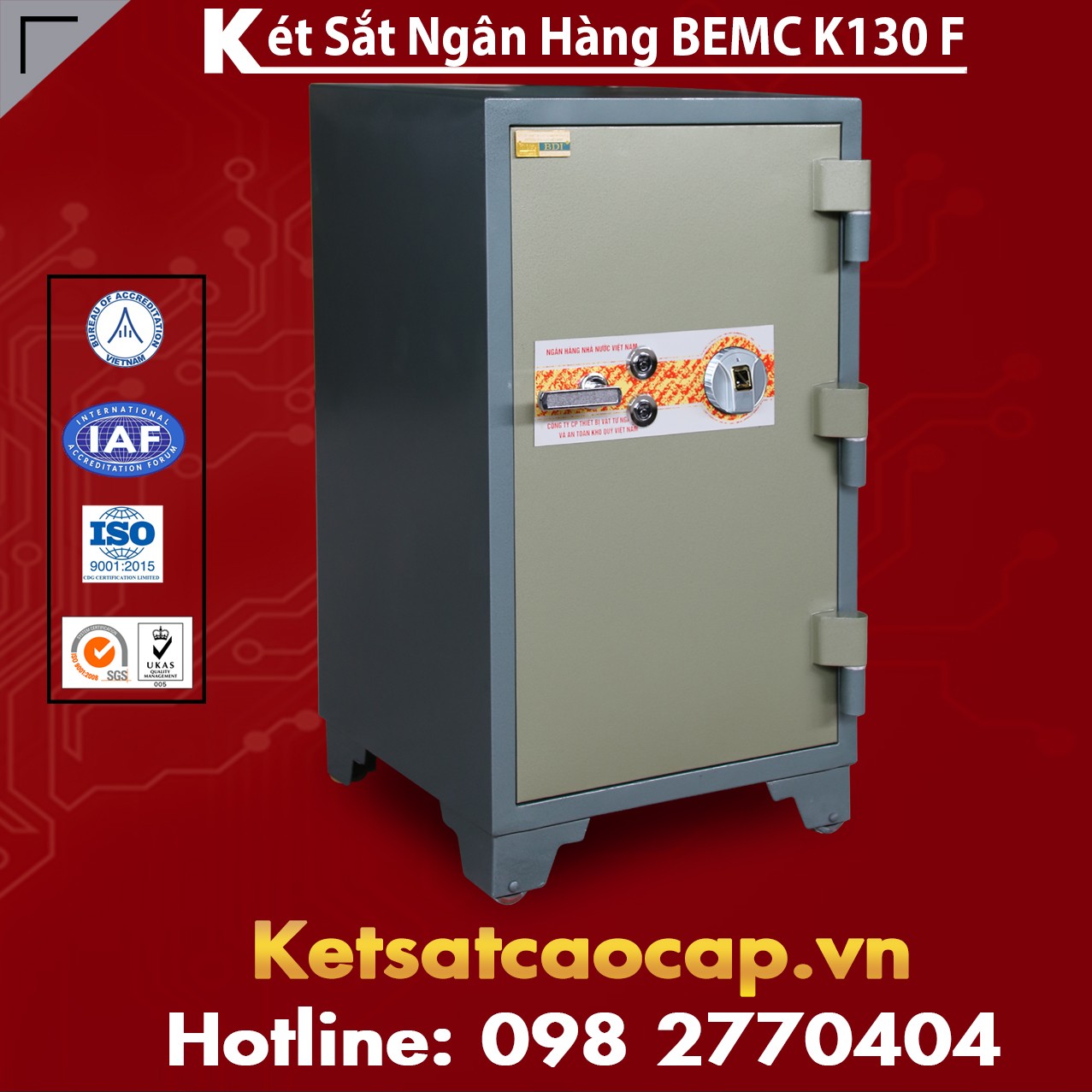 Két Sắt Vân Tay Bank Safes BEMC K130 F Két Sắt Công Nghệ Vân Tay VN