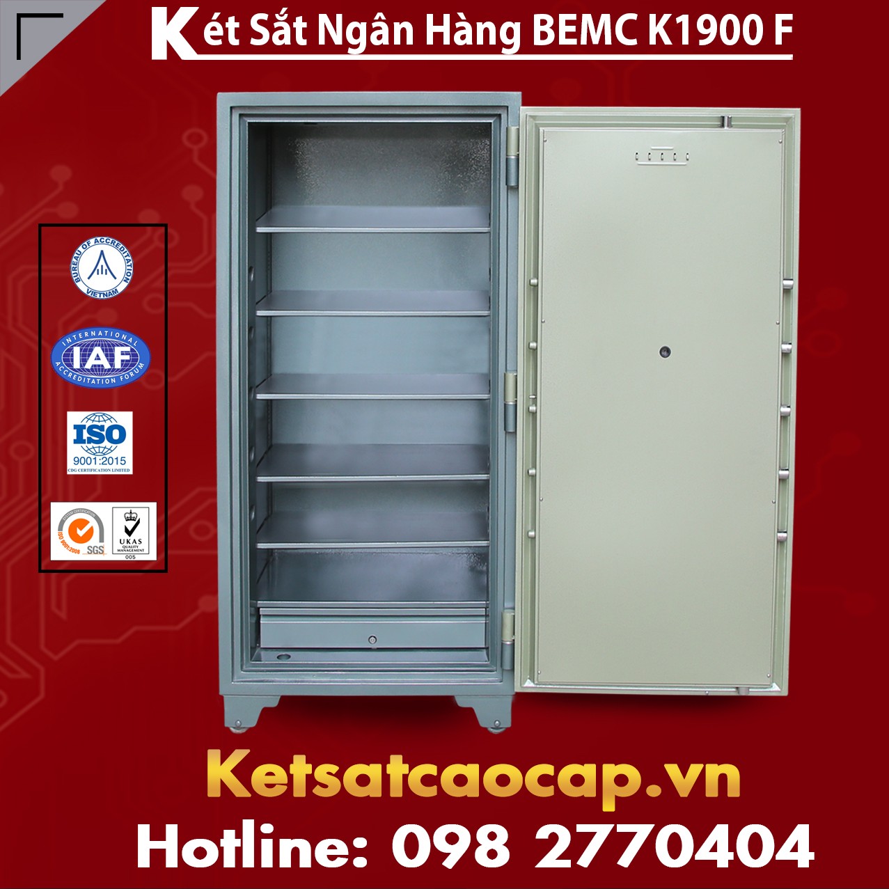 Két Sắt Vân Tay Bank Safes BEMC K1900 F Két Sắt Bán Chạy Nhất Tại VN
