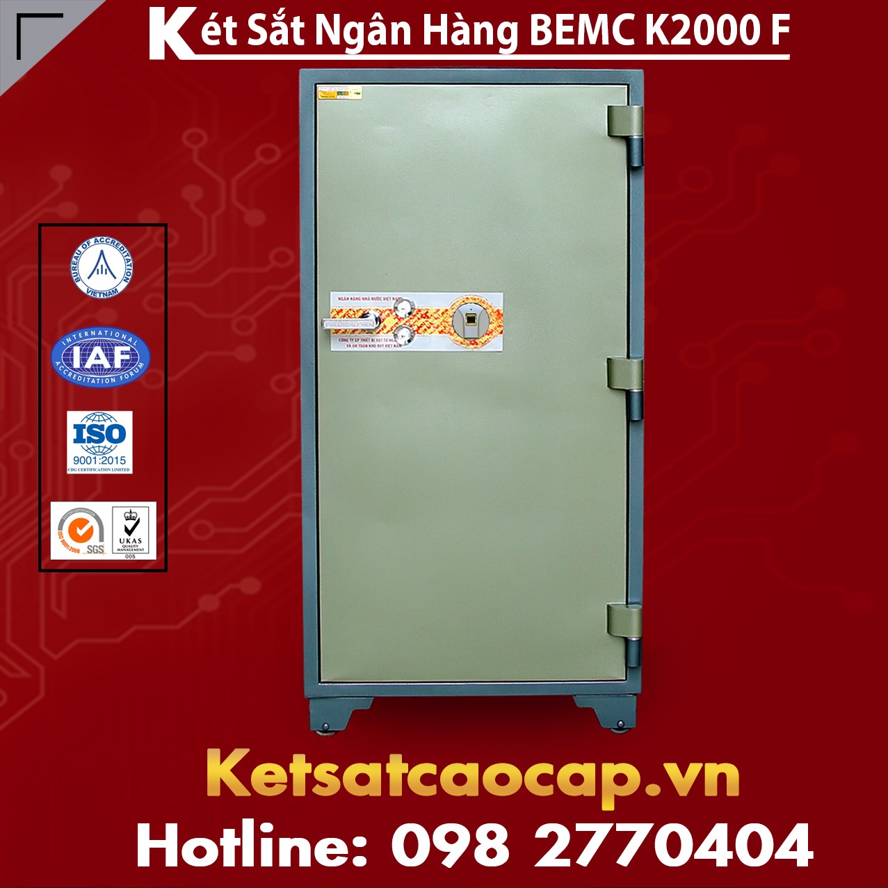 Két Sắt Vân Tay Bank Safes BEMC K2000F Khuyến Mãi Cực Shock 30%-50%