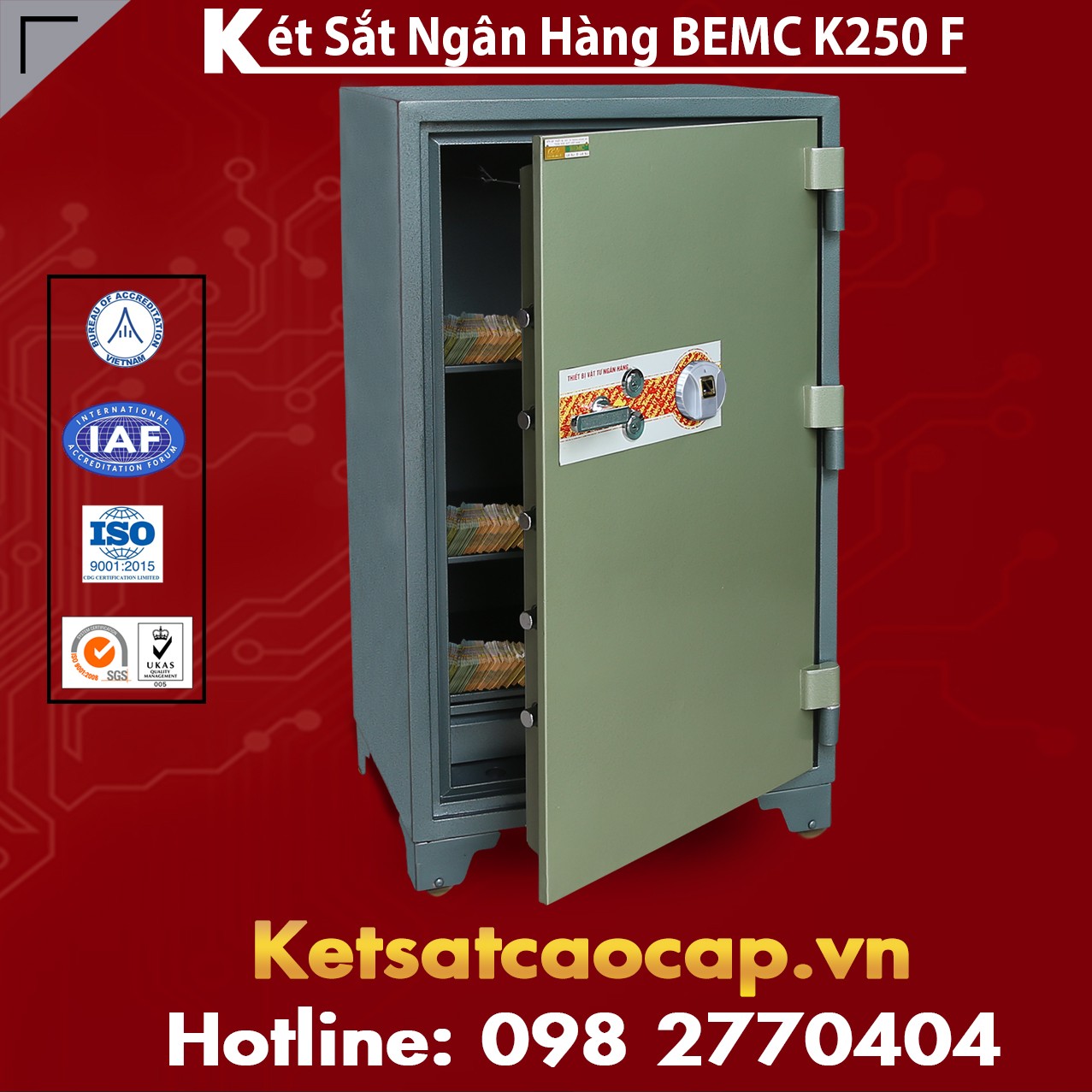Két Sắt Vân Tay Bank Safes BEMC K250 F Két Sắt Khóa Cơ Đổi Mã Theo Ý
