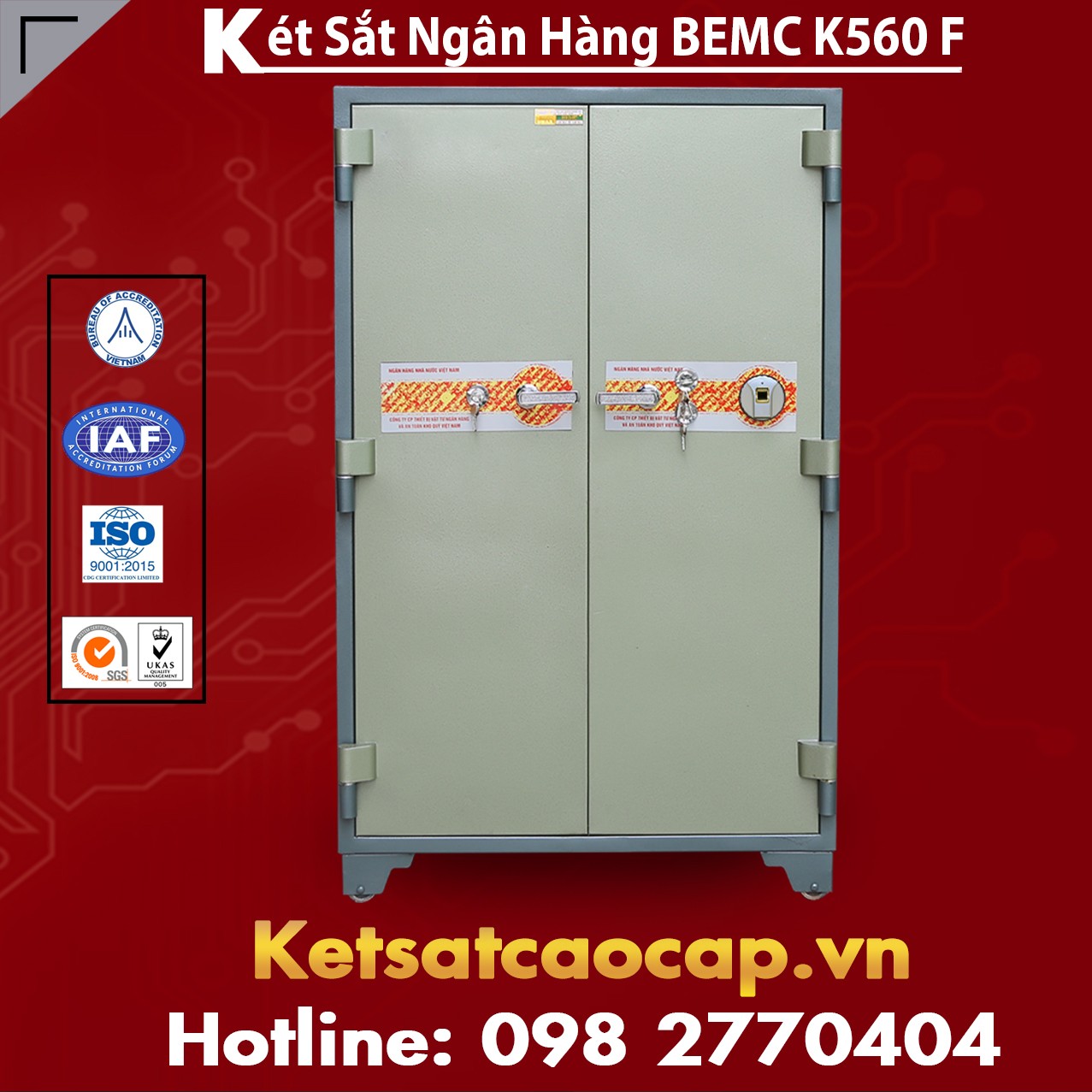 Két Sắt Vân Tay Bank Safes BEMC K560 F Két Bạc Tiêu Chuẩn Xuất Khẩu Mỹ