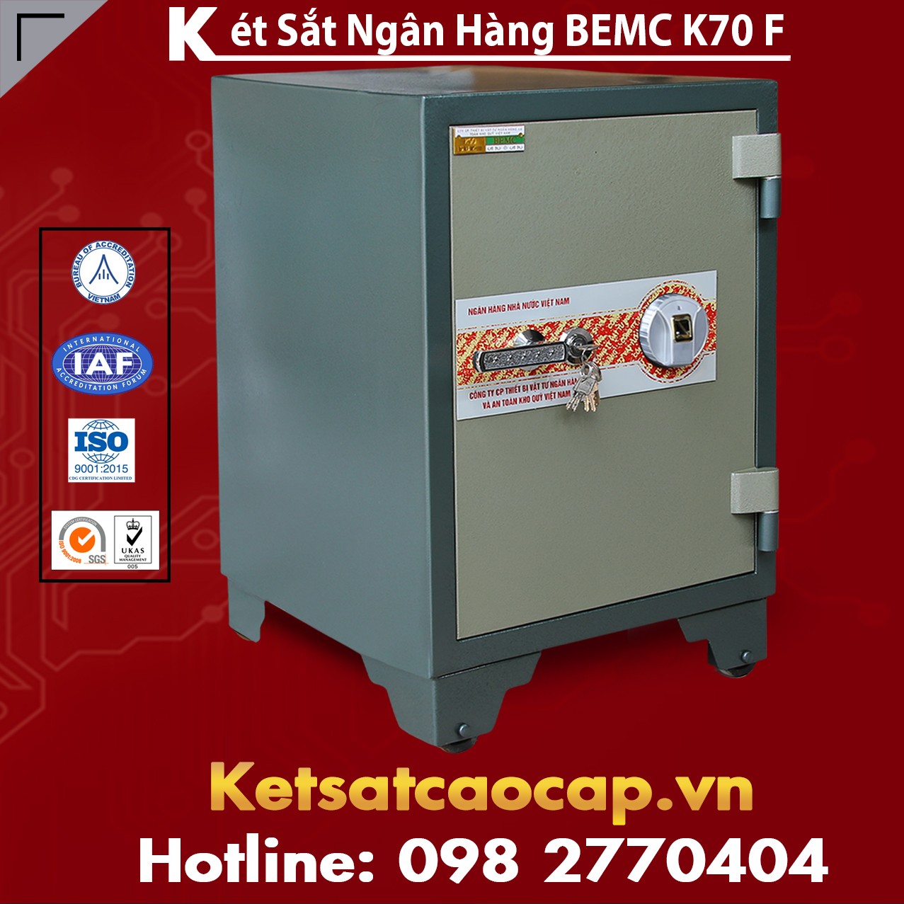 Két Sắt Vân Tay Bank Safe BEMC K70 F Tiện Dụng Bảo Vệ Tài Sản Tốt Nhất