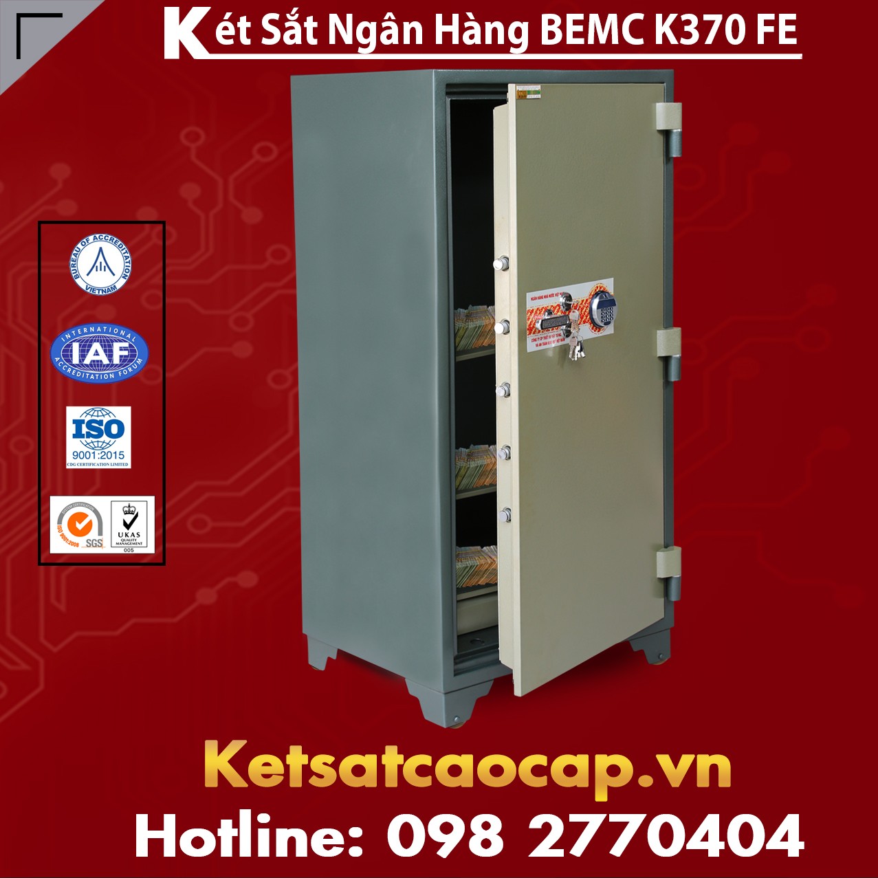 Két Sắt Vân Tay Điện Tử Hàn Quốc BEMC K370 FE an toàn chất lượng tốt