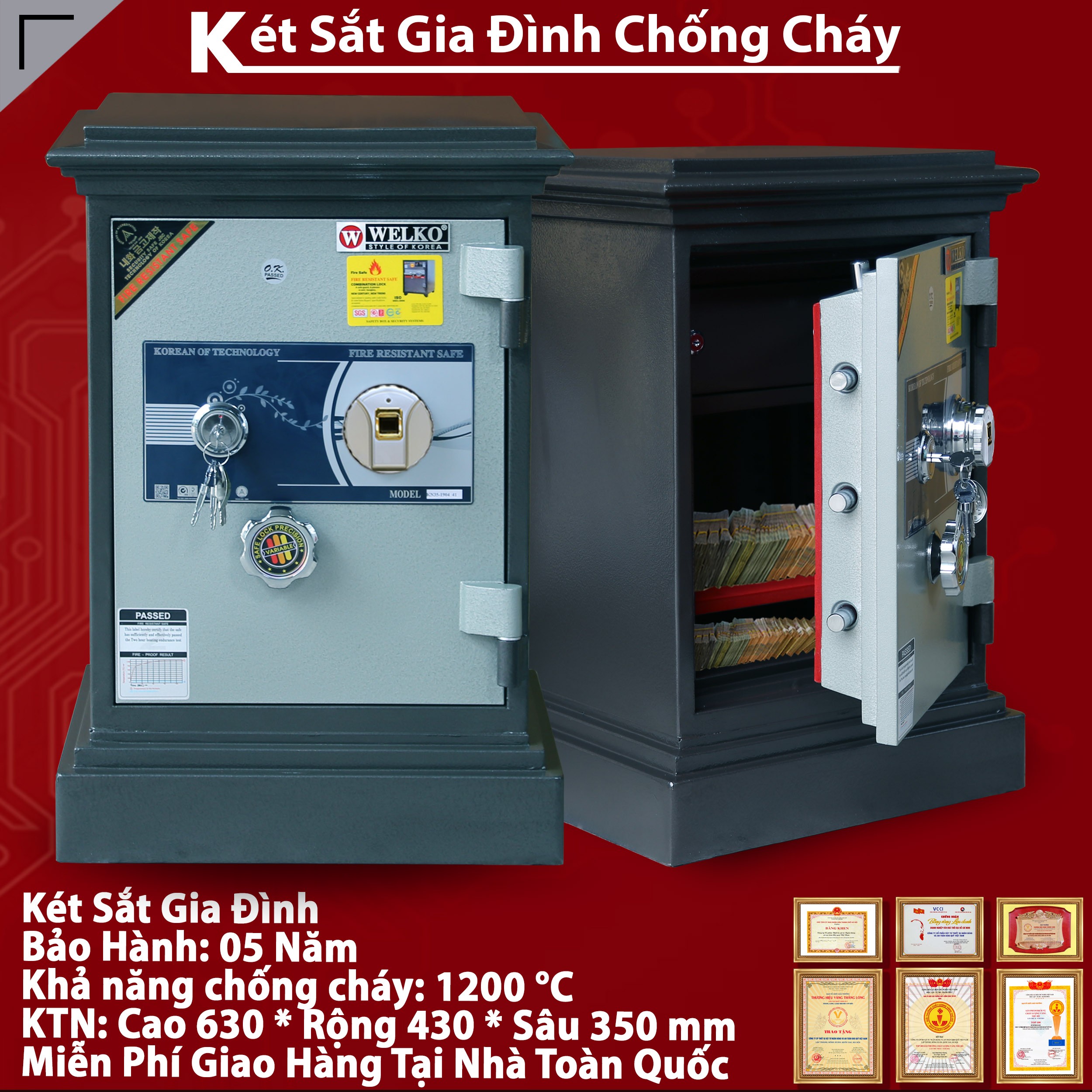 Két sắt an toàn khóa cơ