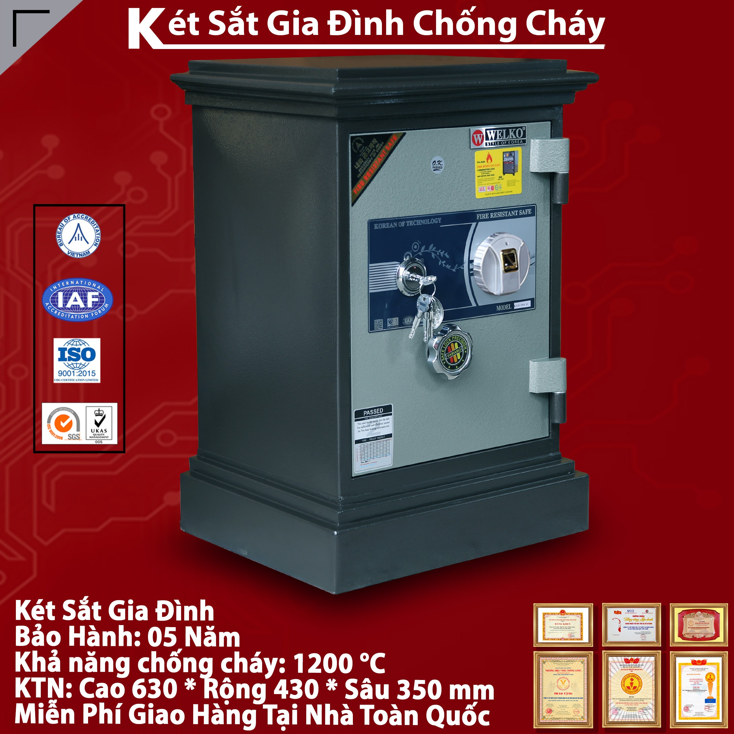 Két sắt an toàn khóa cơ