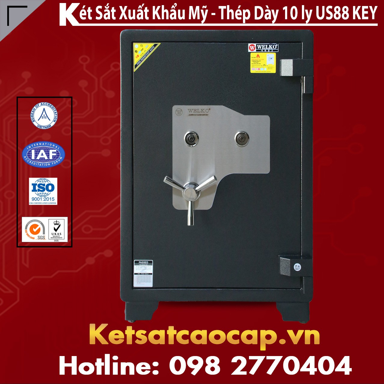 Công Ty Xuất Khẩu Két Sắt WELKO US88 KEY Black