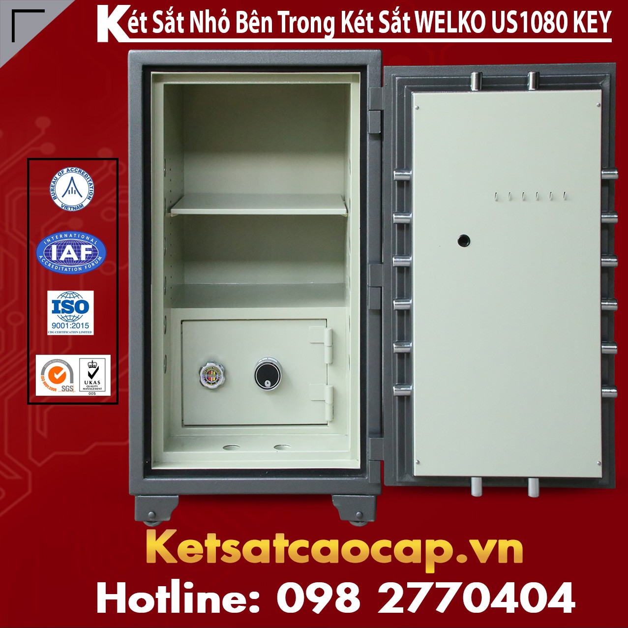Két Sắt WELKO US1080 KEY Black Két Trong Két Pro