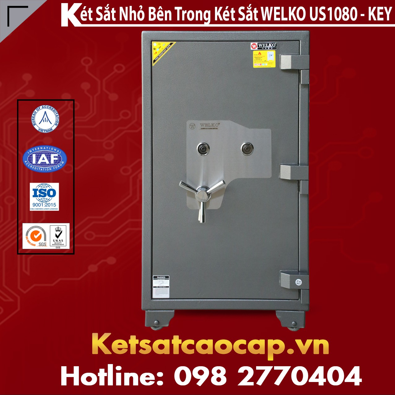 Két Sắt WELKO US1080 KEY Black Két Trong Két