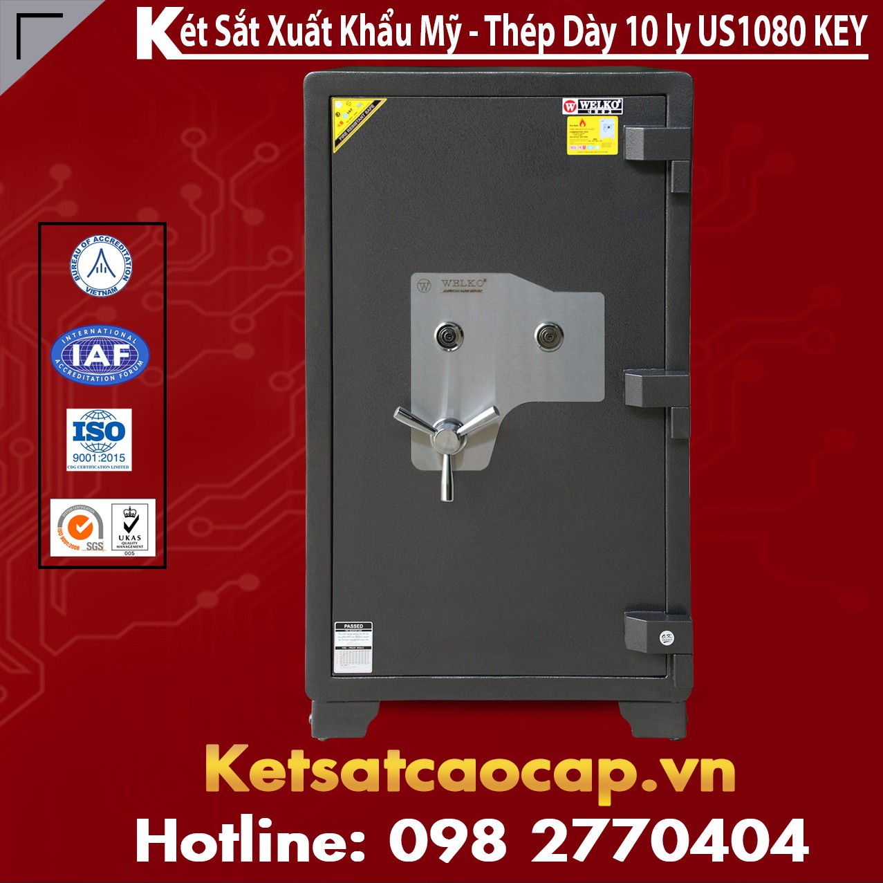 Công Ty Xuất Khẩu Két Sắt WELKO US1080 KEY Black
