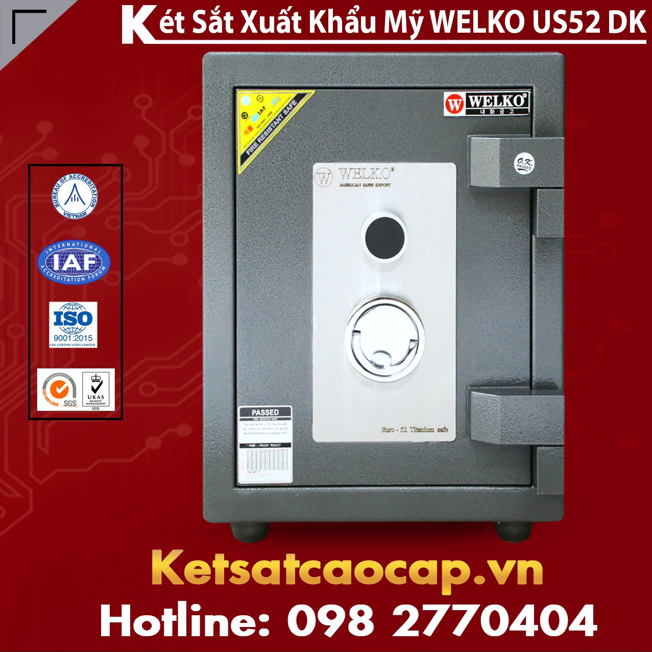 Công Ty Xuất Khẩu Két Sắt WELKO US52 KEY Black