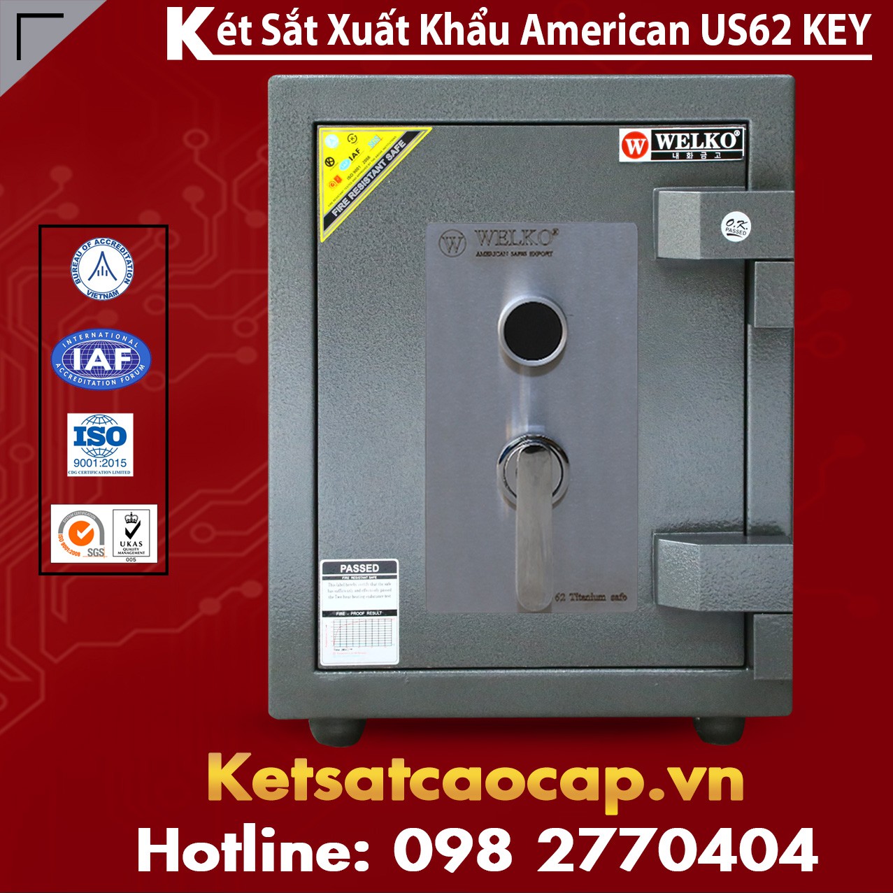 Công Ty Xuất Khẩu Két Sắt WELKO US62 KEY Black