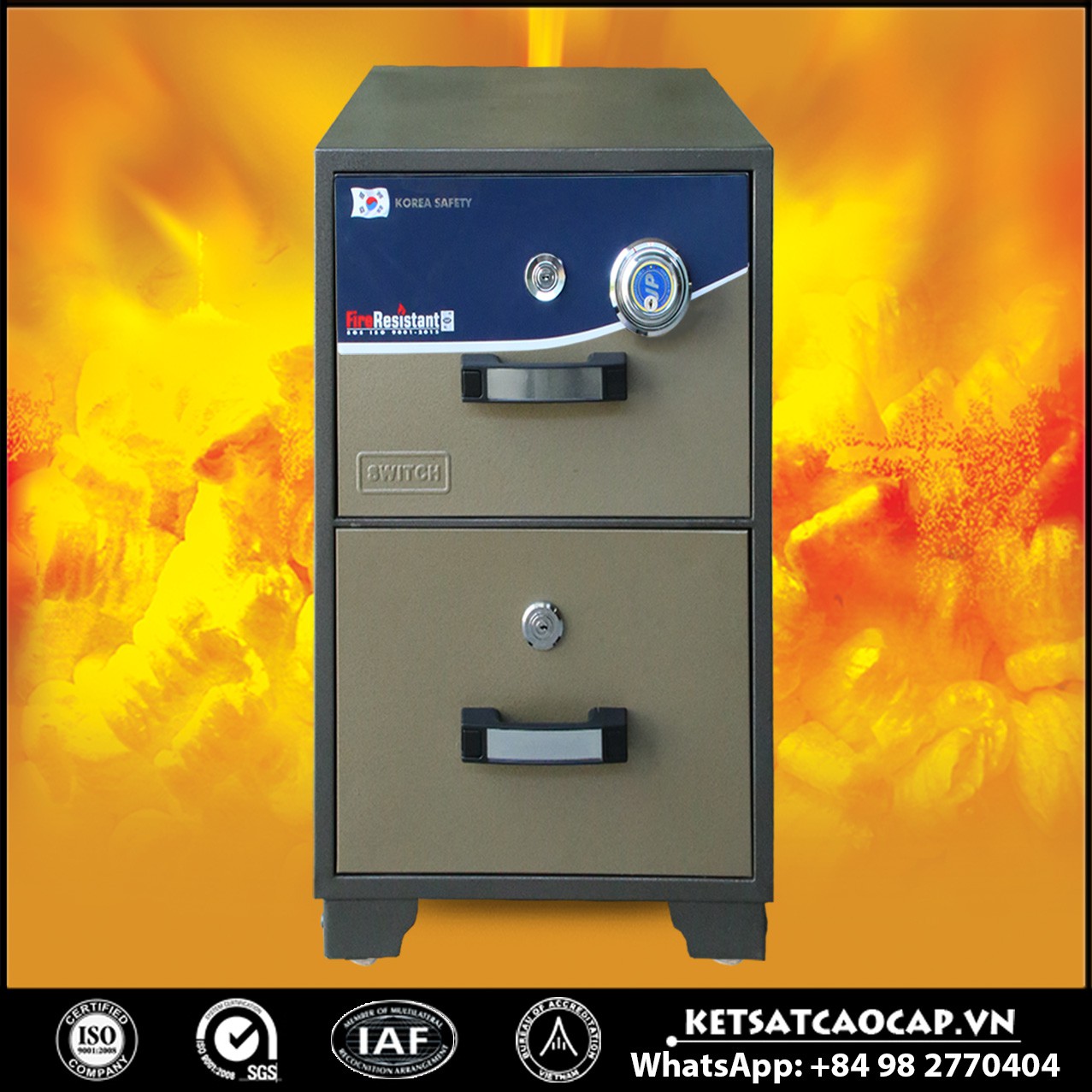 Tủ Hồ Sơ Chống Cháy KOREA S200 DK Brown