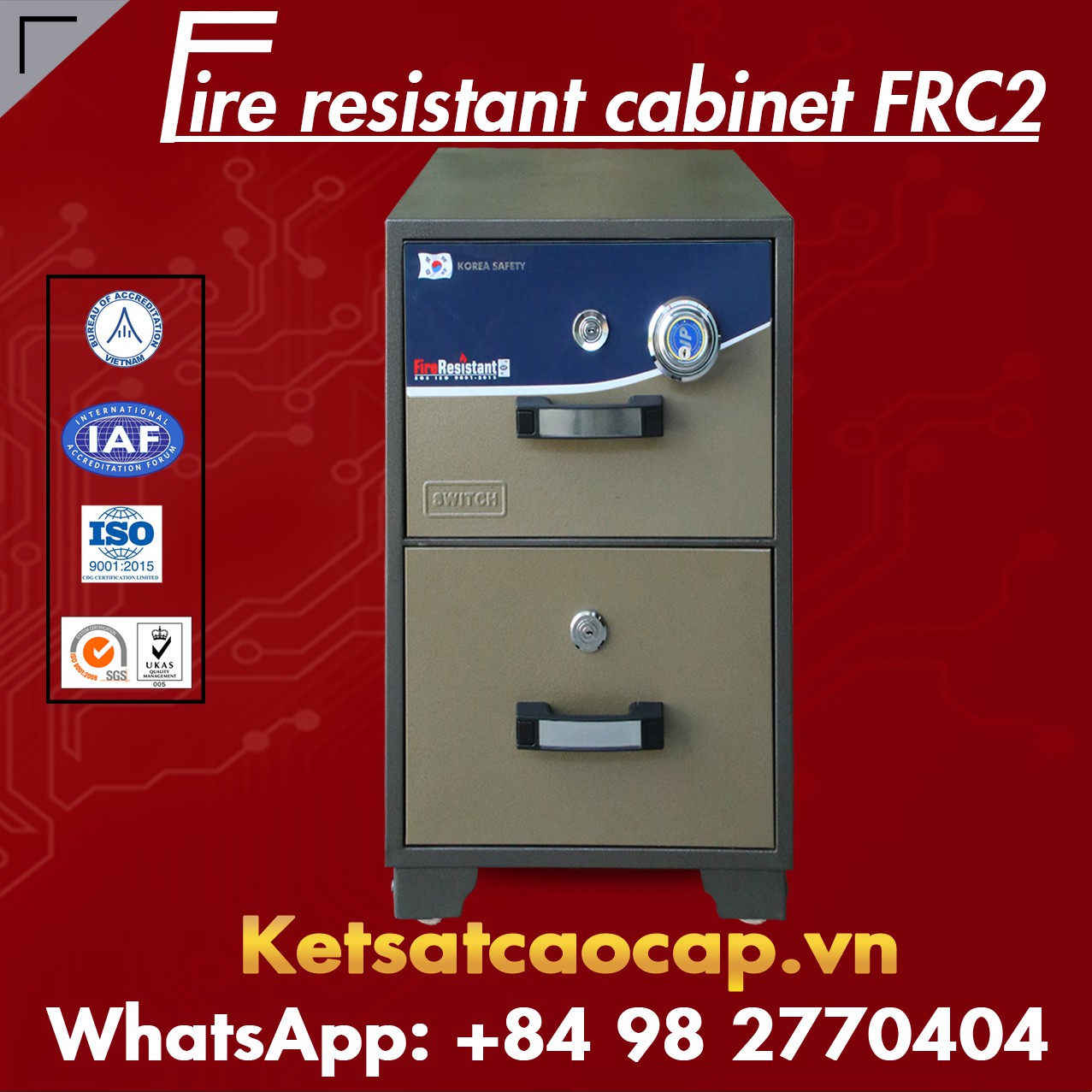 Tủ Sắt Chống Cháy KOREA FRC2 DK Brown