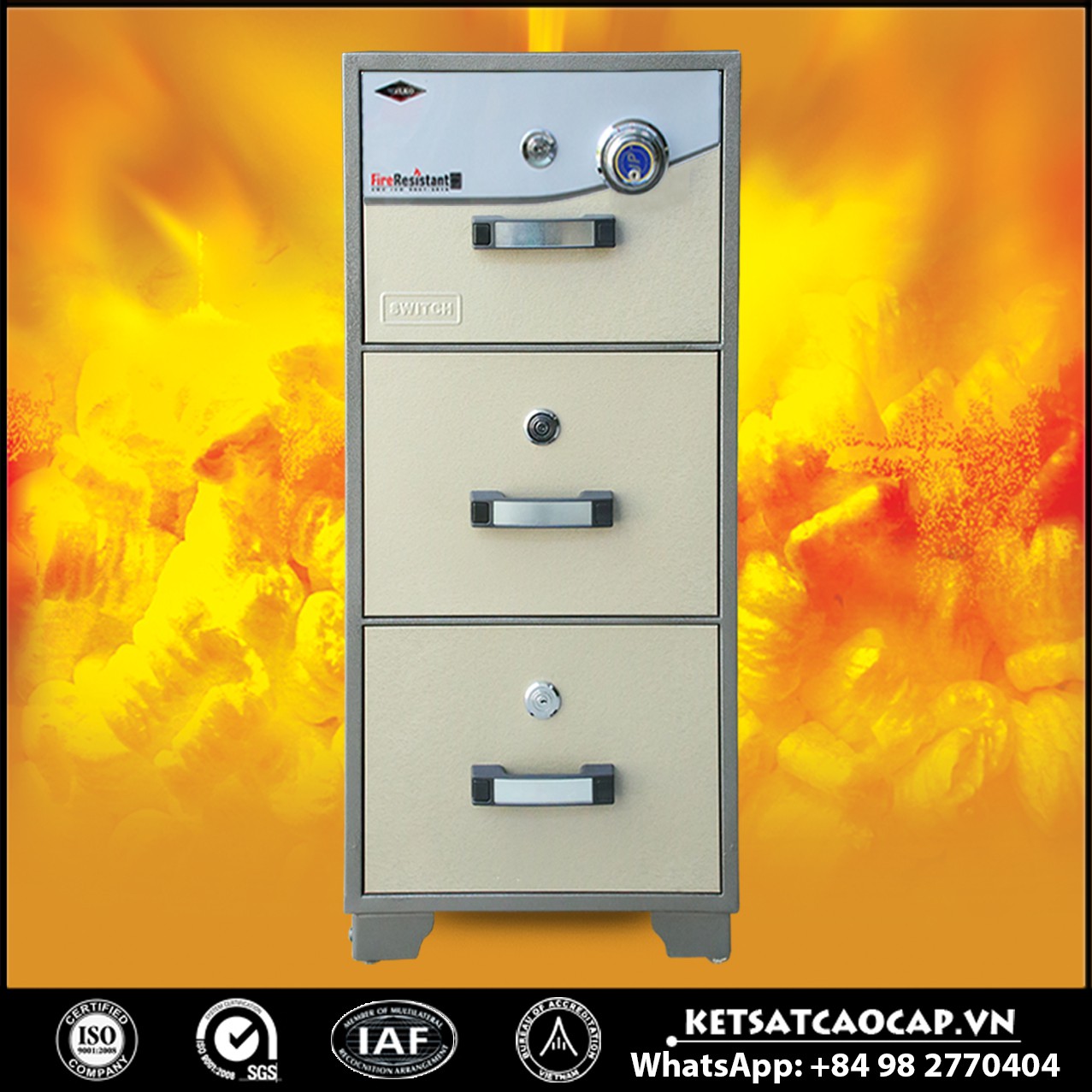 Tủ Hồ Sơ Chống Cháy WELKO S300 DK Brown