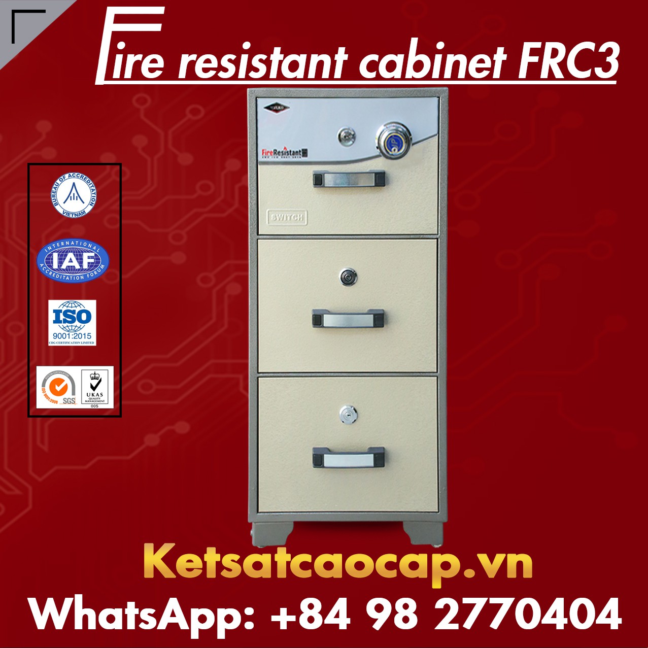 Tủ Sắt Chống Cháy WELKO FRC3 DK Brown
