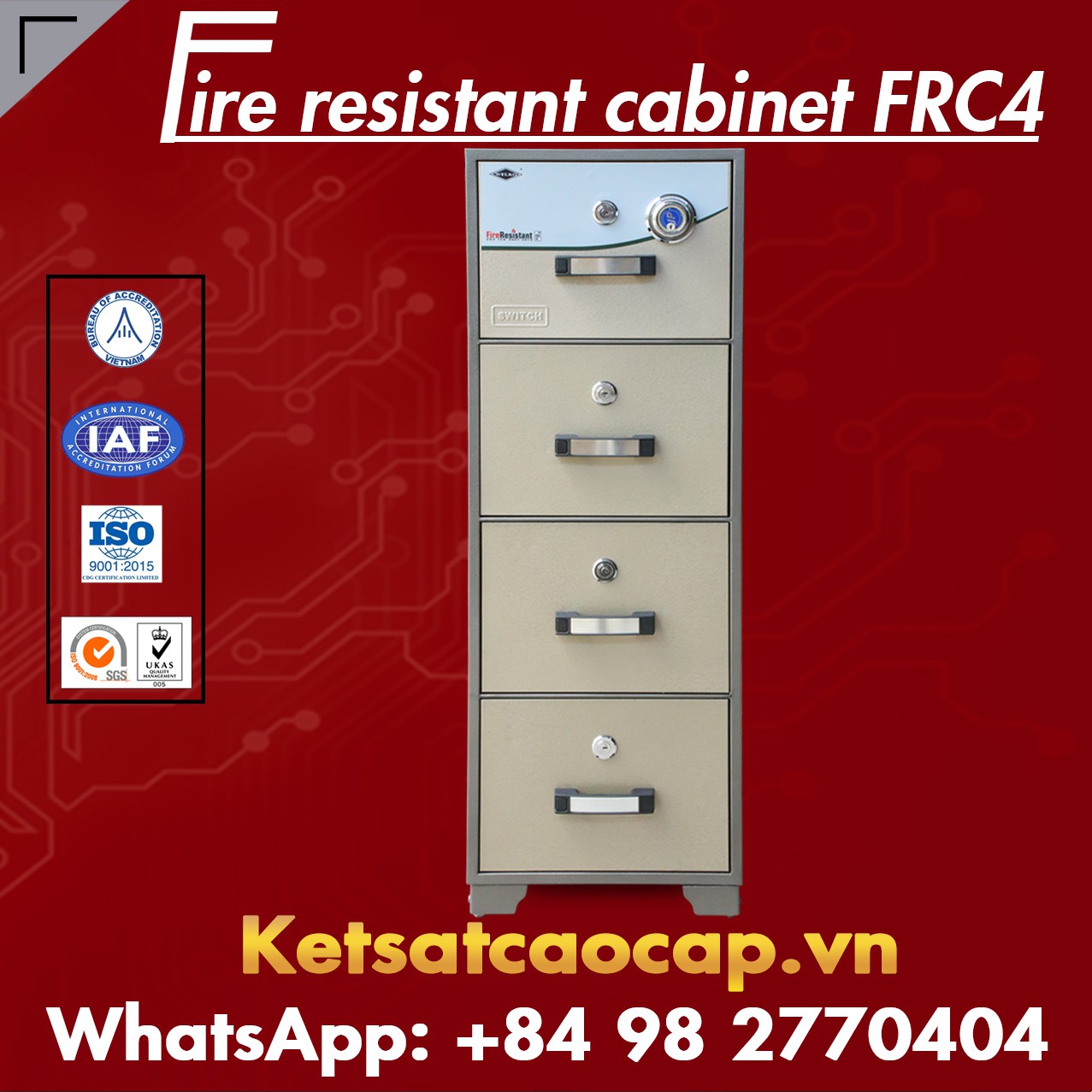 Tủ Sắt Chống Cháy WELKO FRC4 DK Brown