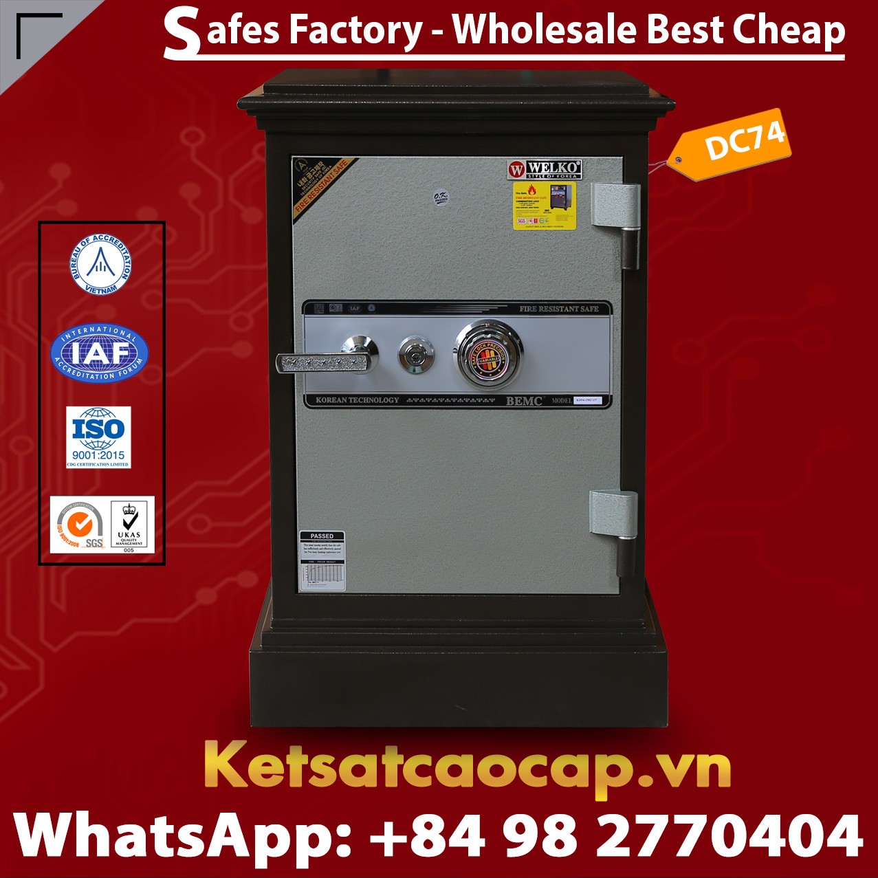 DC74 KC Best Selling Premium Fire Resistant Home Safes