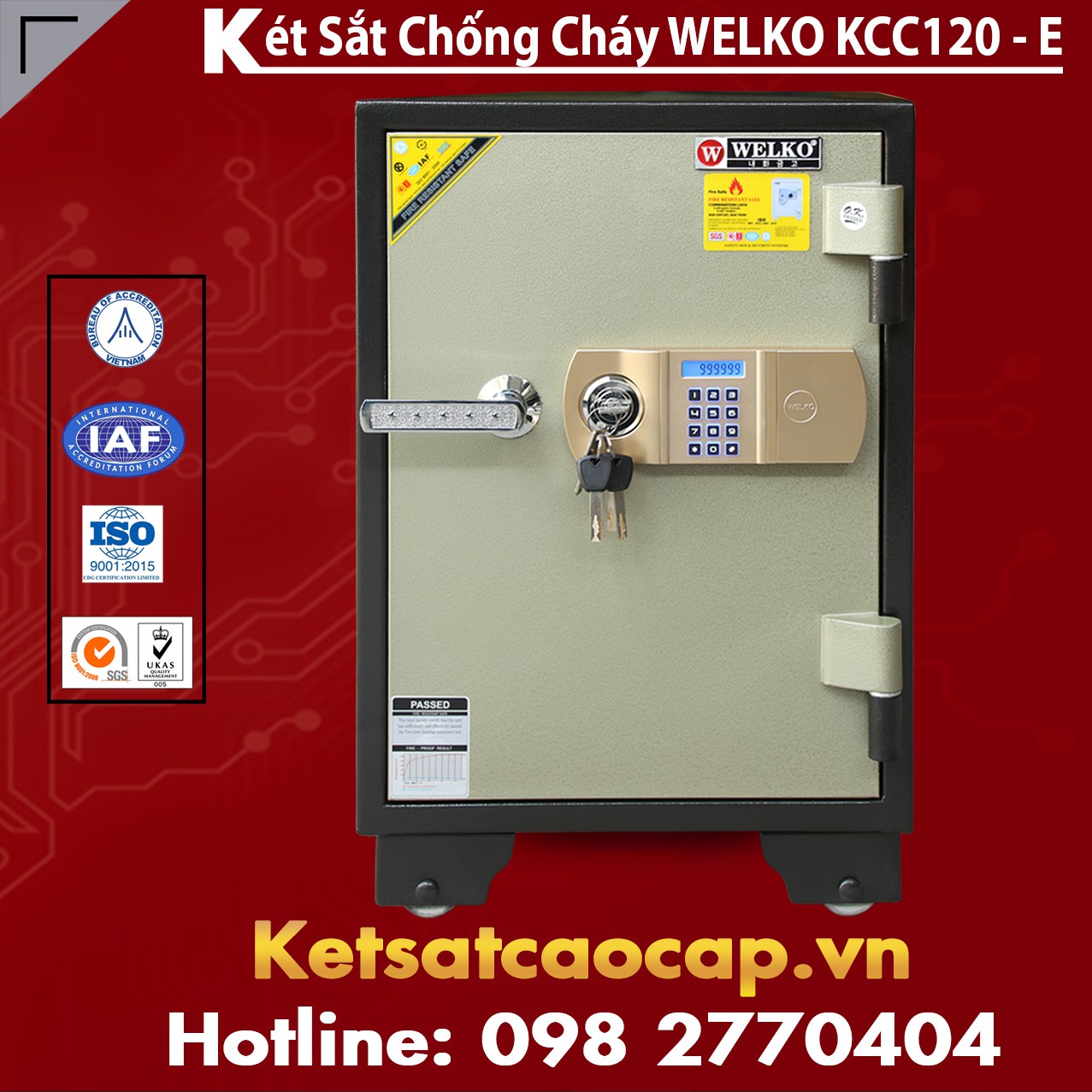 Két Sắt Phong Thuỷ WELKO KCC120 E - GOLD