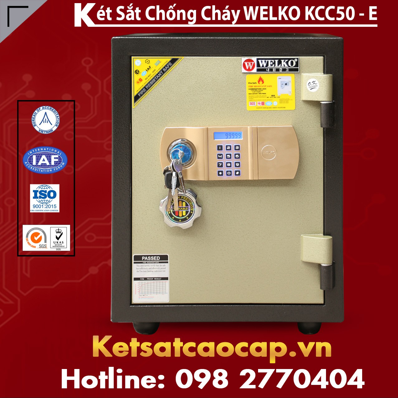 Két Sắt Phong Thuỷ WELKO KCC50 E - GOLD