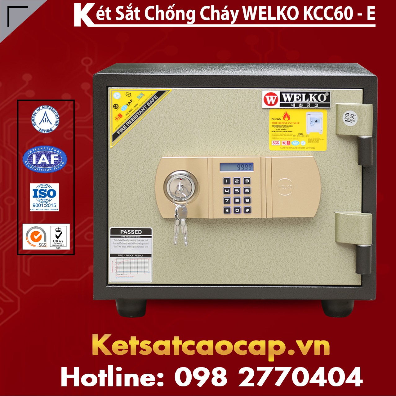 Két Sắt Phong Thuỷ WELKO KCC60 E - GOLD
