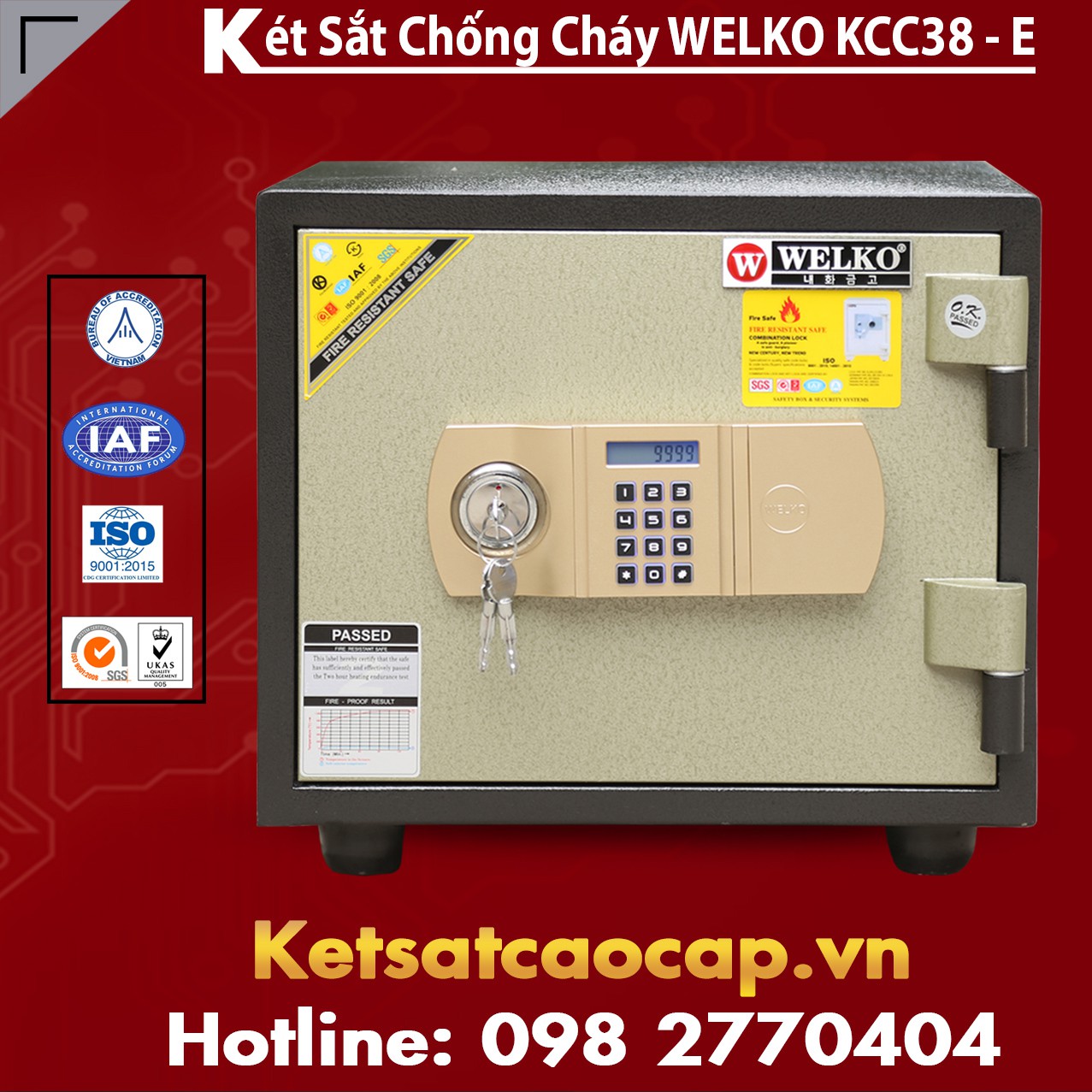 Két Sắt Phong Thuỷ WELKO KCC38 E - GOLD