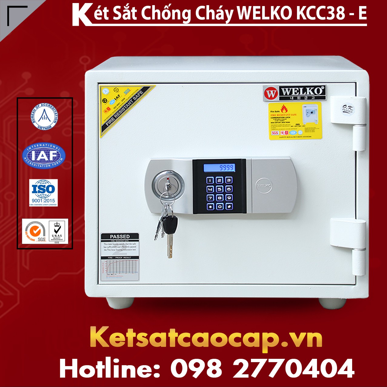 Két Sắt Giá Rẻ KCC38 E Silver - White
