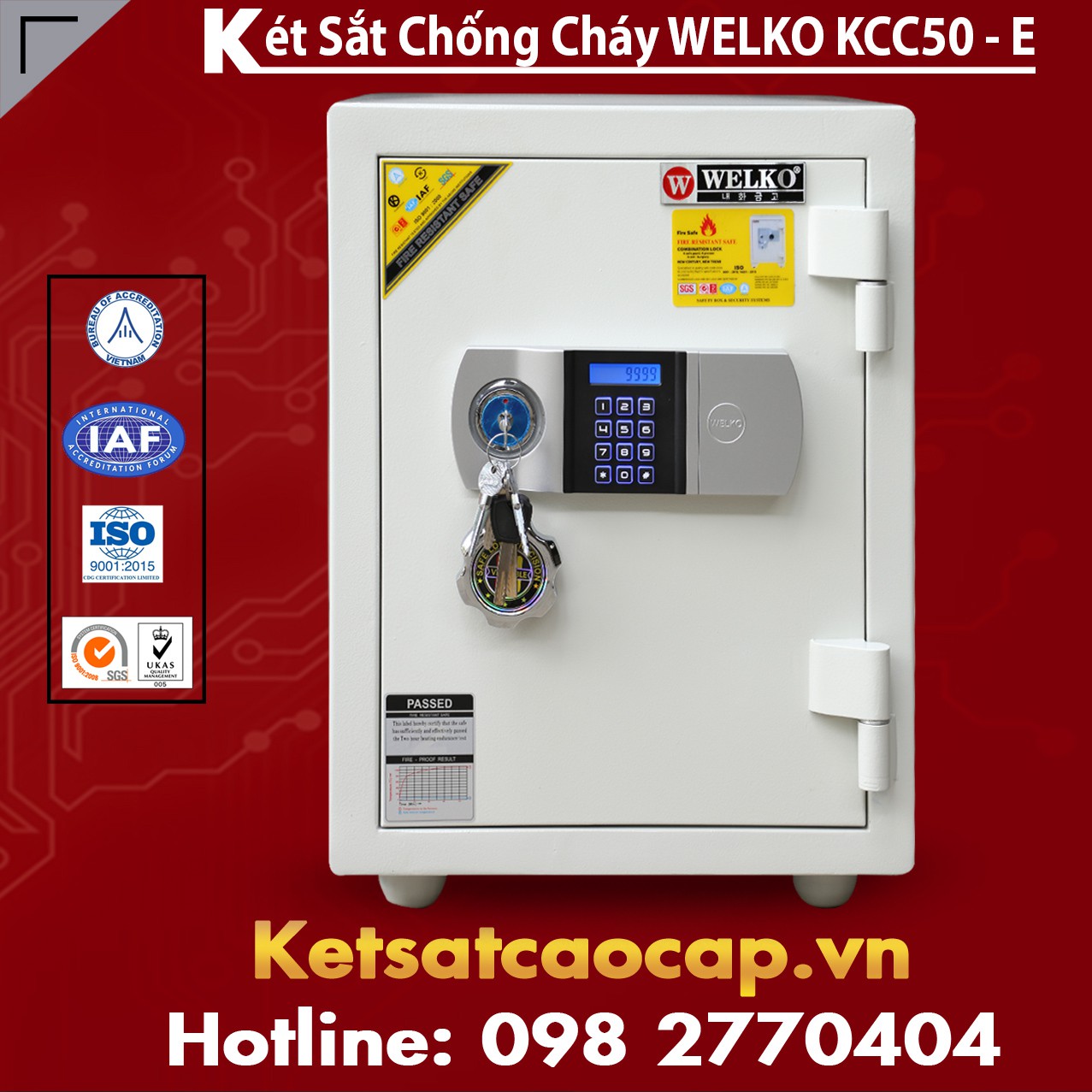 Két Sắt Giá Rẻ KCC50 E Silver - White