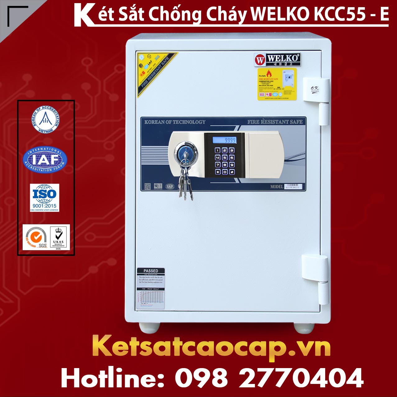 Két Sắt Giá Rẻ KCC55 E Silver - White