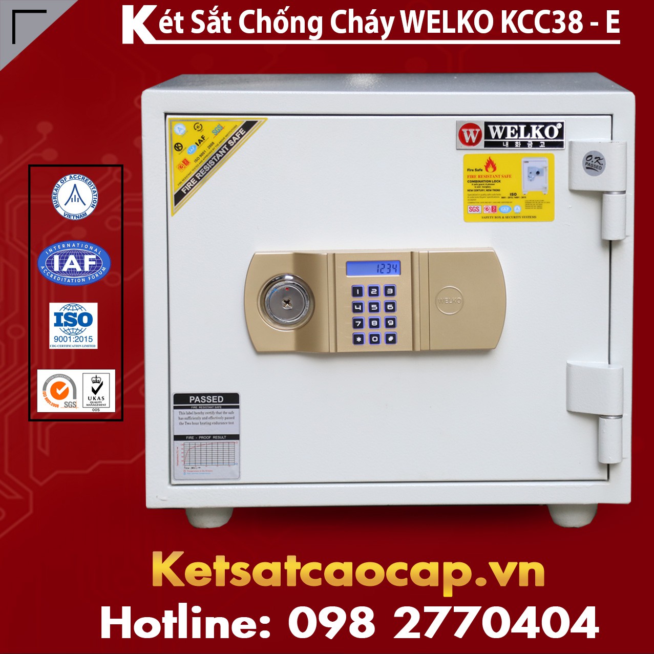 Két Sắt Thần Tài WELKO KCC38 - E Gold