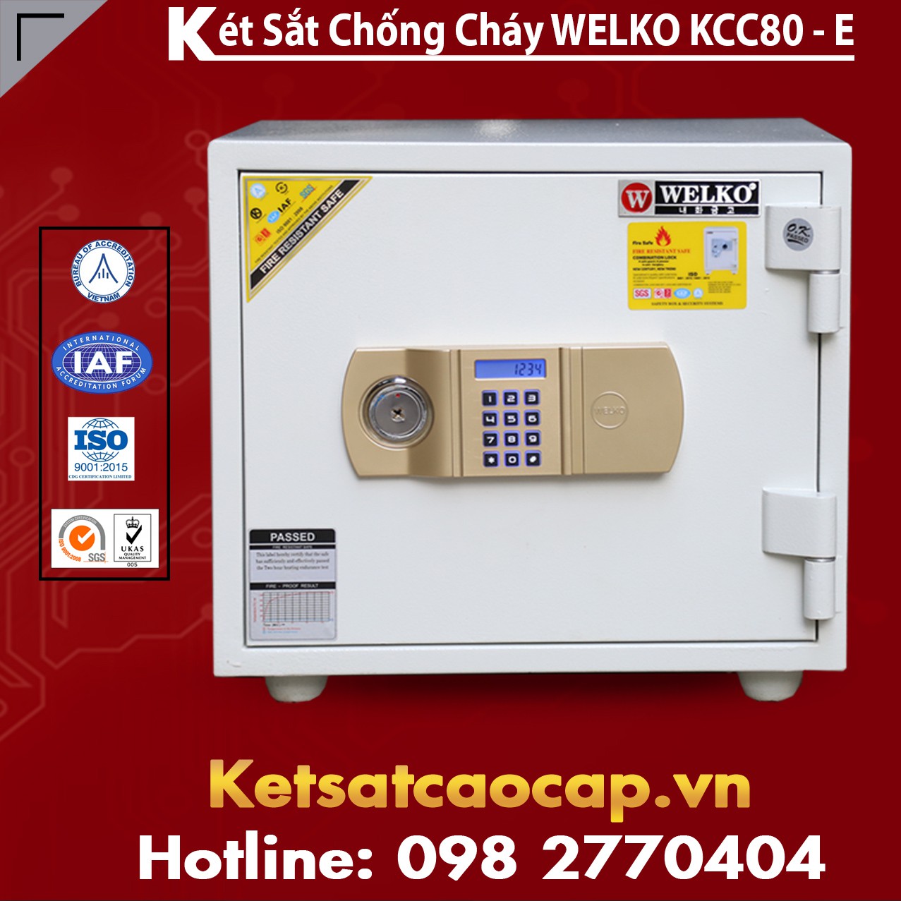 Két Sắt Thần Tài WELKO KCC80 - E Gold