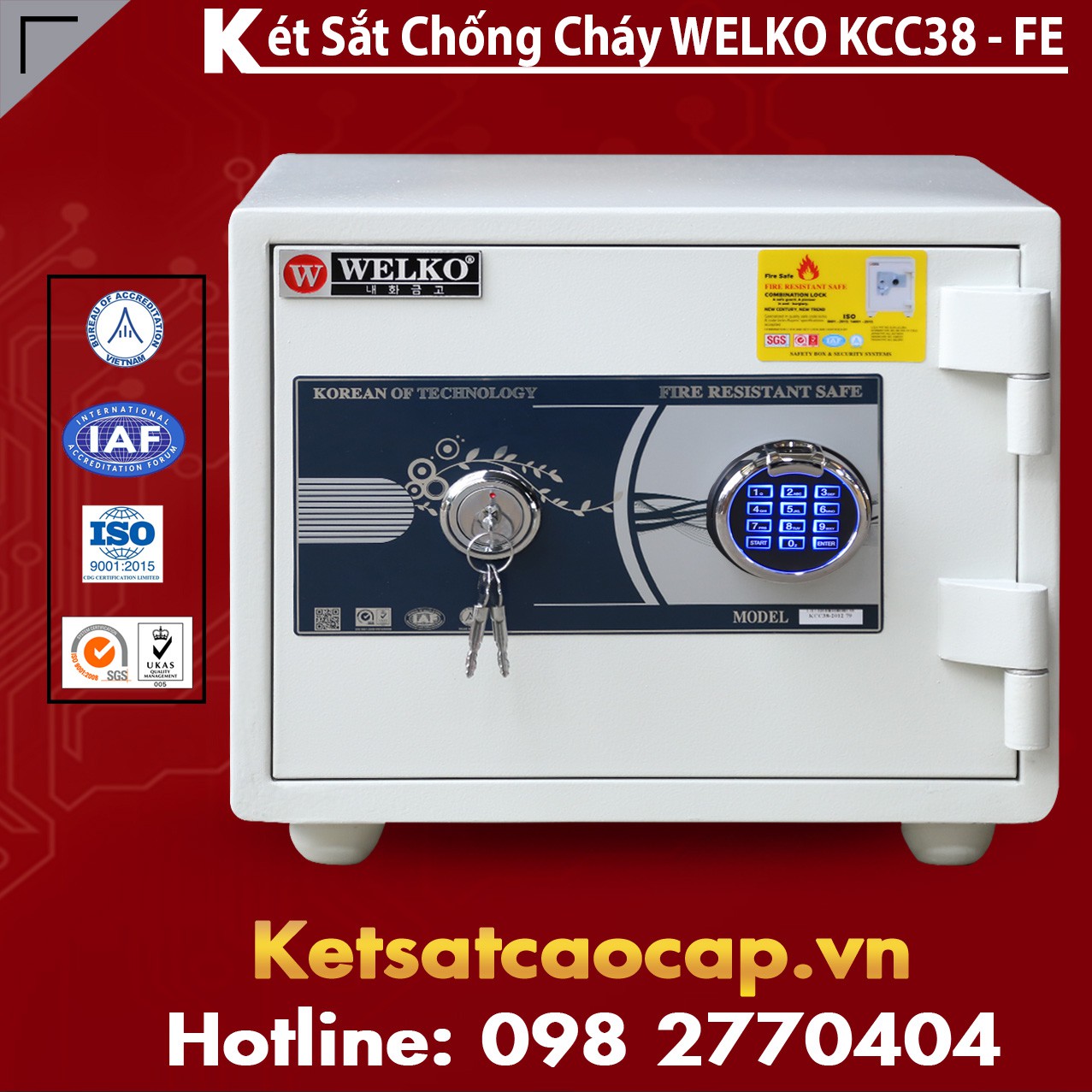 Két Sắt Tổng Thống KCC38 FE - White