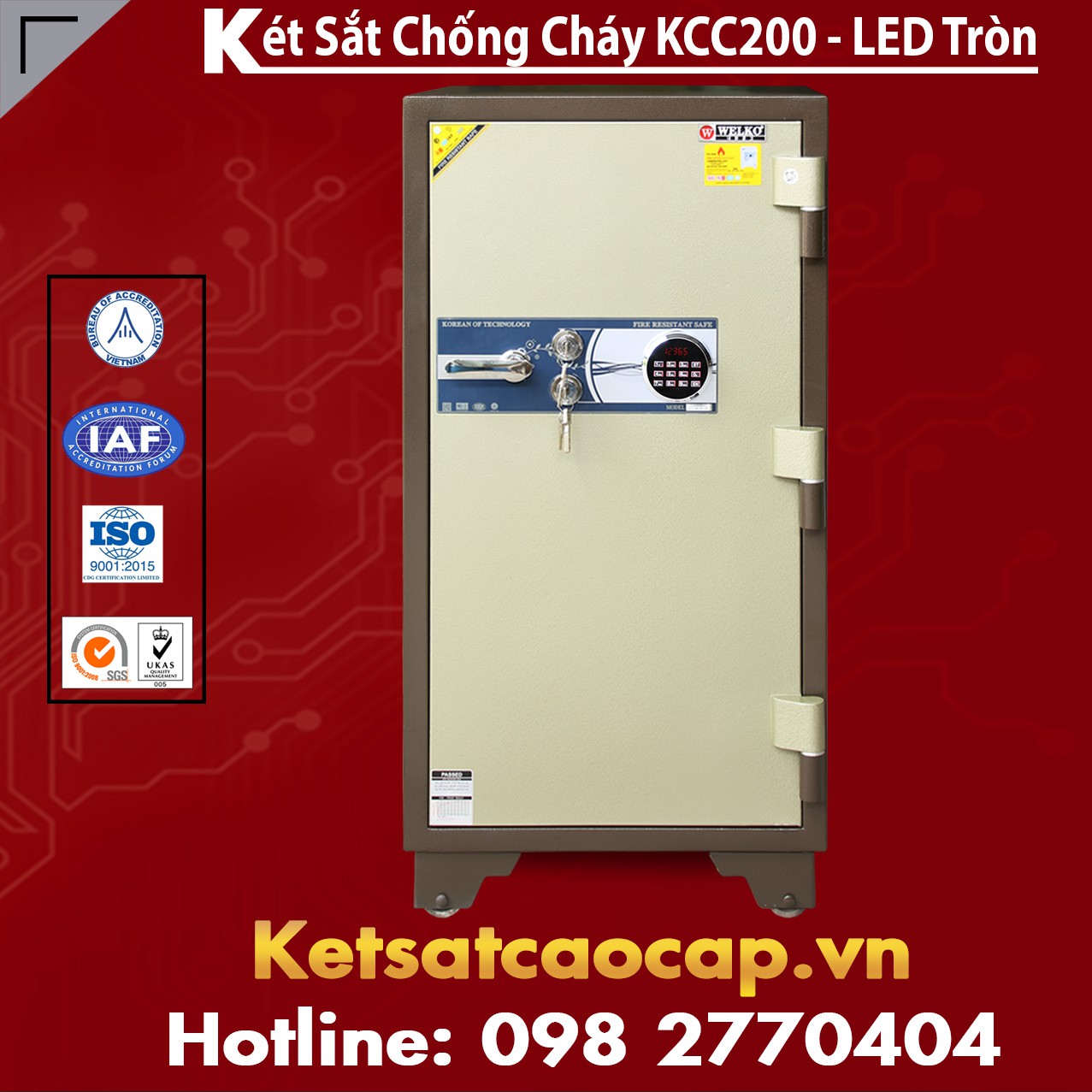 Két Sắt Bình Dương WELKO KCC200 - LED