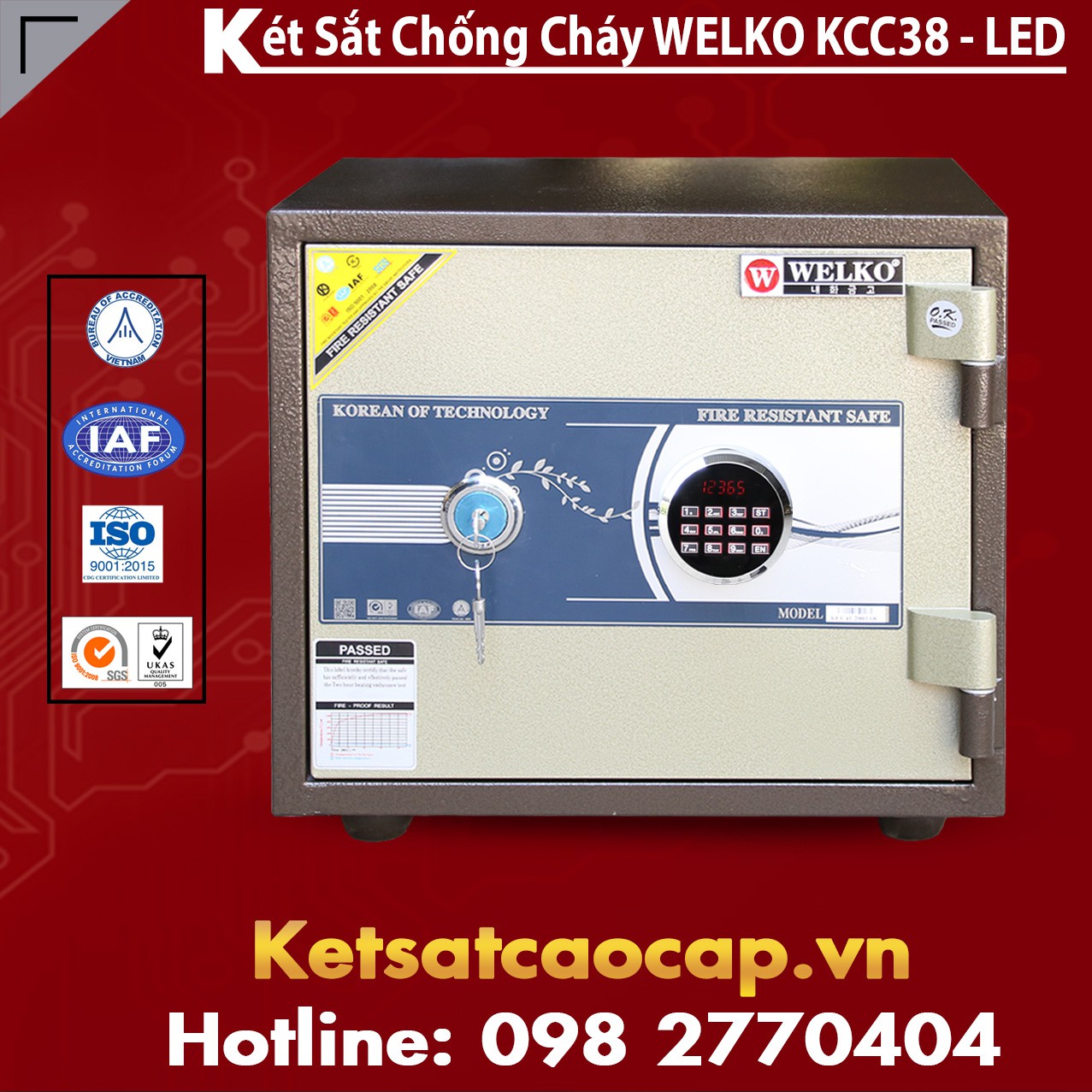 Két Sắt Bình Dương WELKO KCC38 - LED