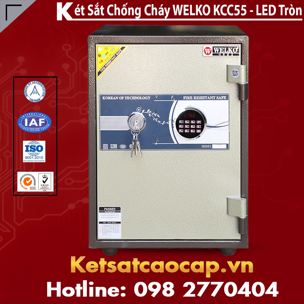 Két Sắt Bình Dương WELKO KCC55 - LED