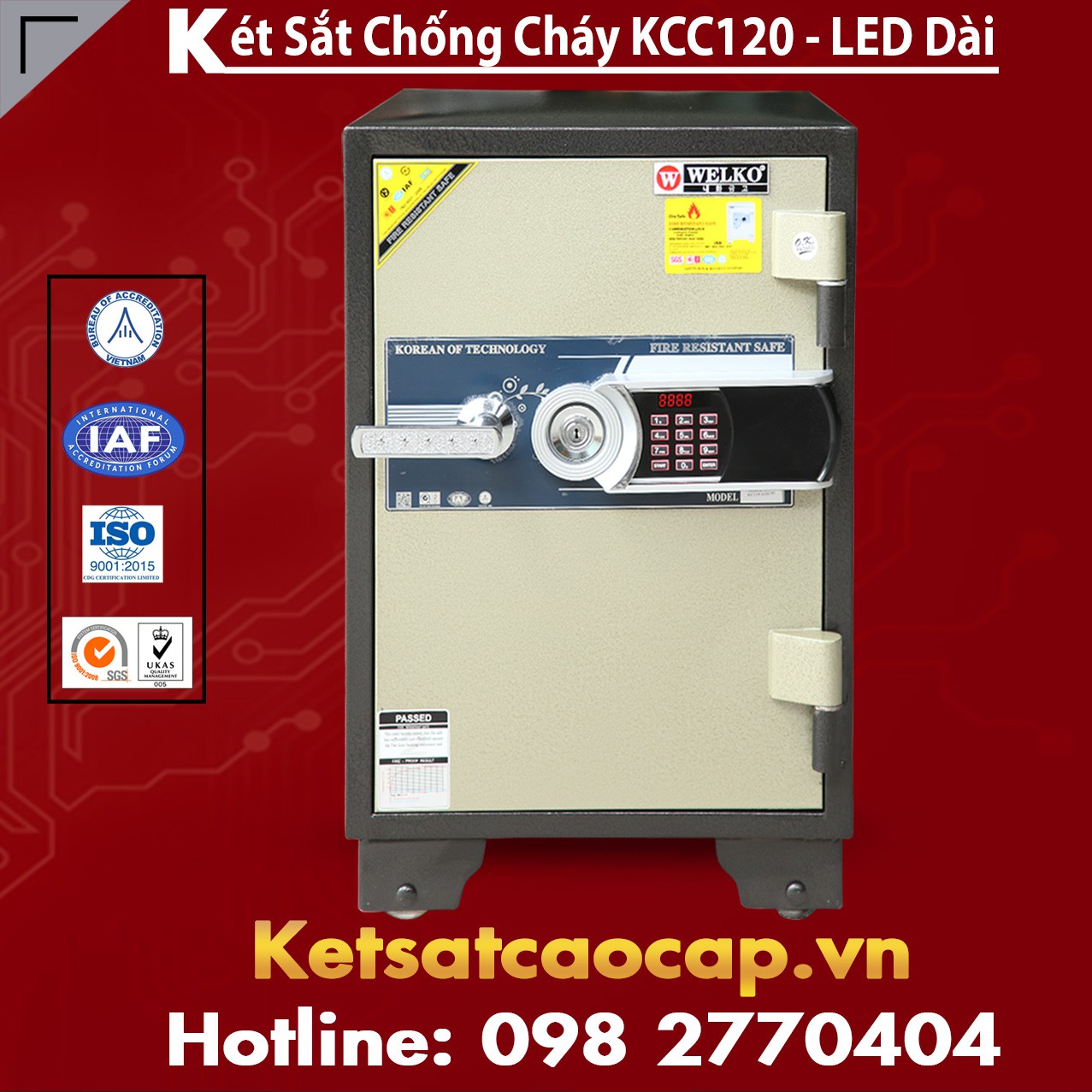 Két Sắt Trường Học WELKO KCC120 - Led Dài
