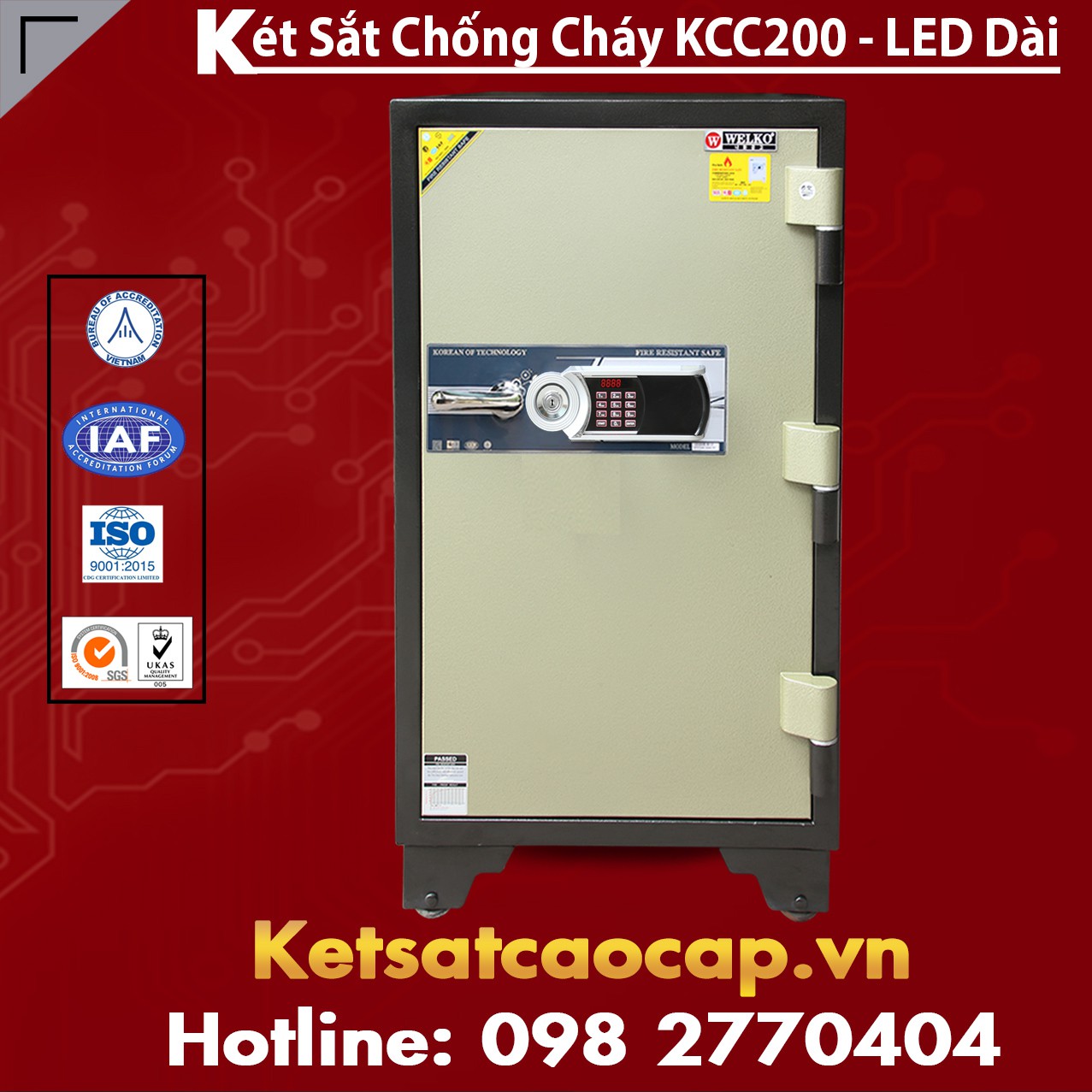 Két Sắt Trường Học WELKO KCC200 - Led Dài