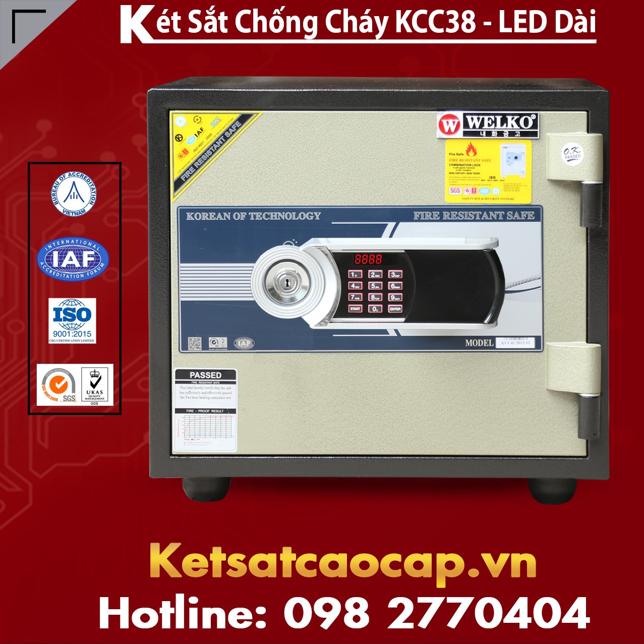 Két Sắt Trường Học WELKO KCC38 - Led Dài