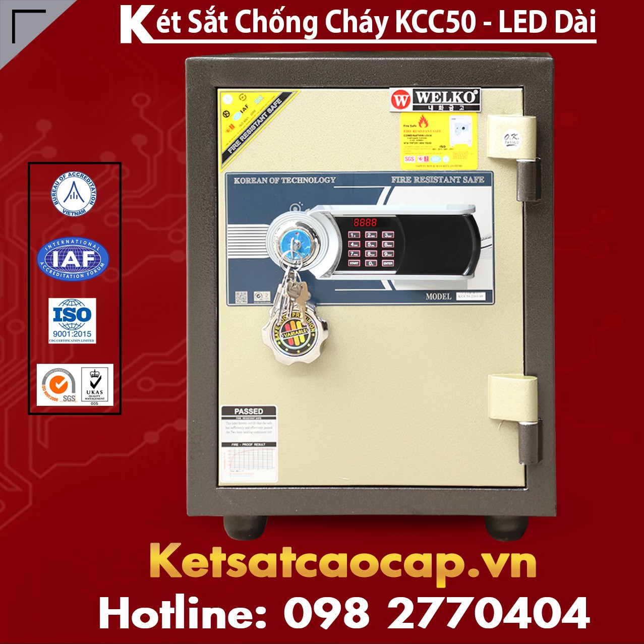 Két Sắt Trường Học WELKO KCC50 - Led Dài