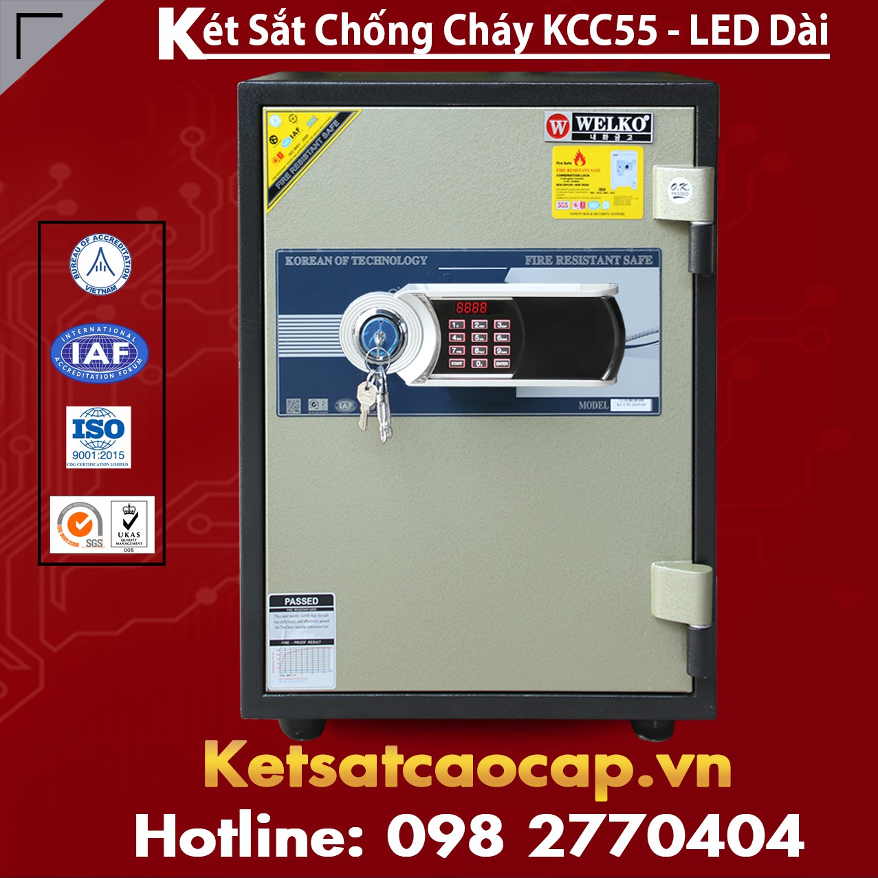 Két Sắt Trường Học WELKO KCC55 - Led Dài