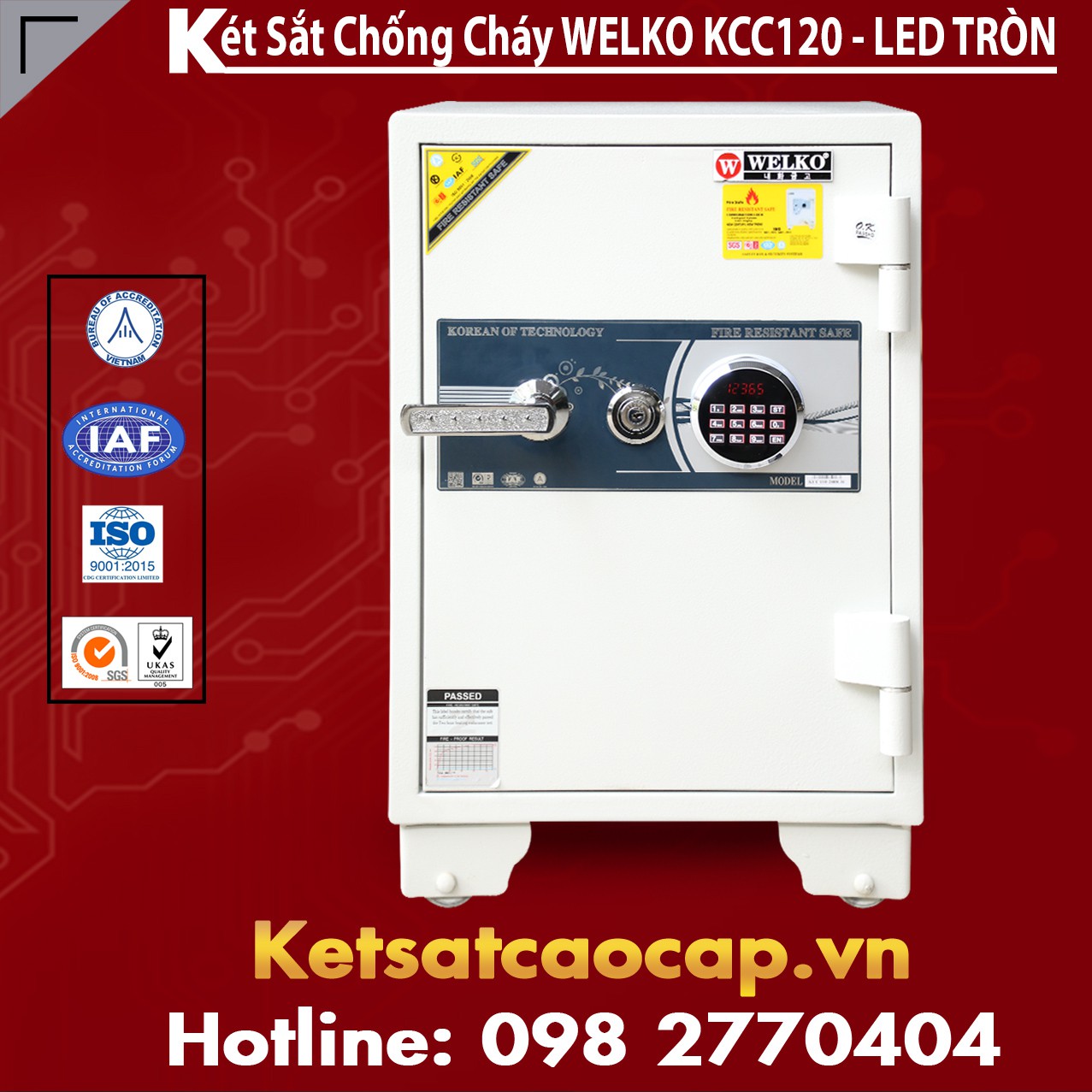 Két Sắt Thương Hiệu KCC120 - Led Tròn