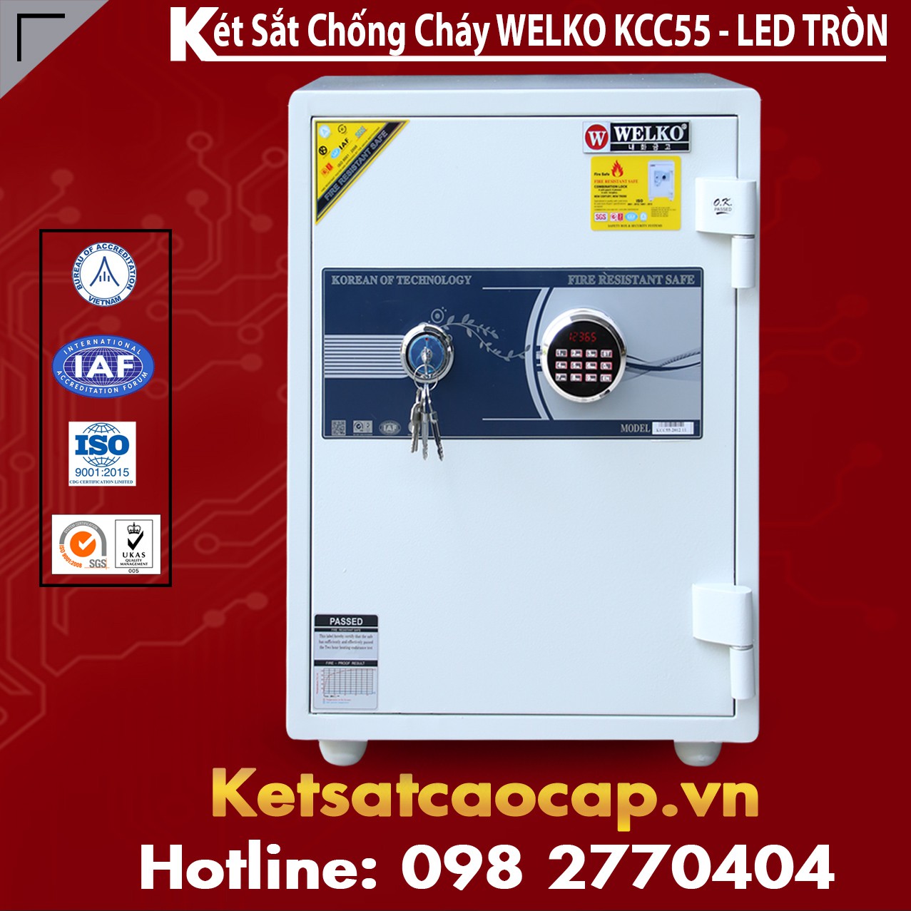 Két Sắt Thương Hiệu KCC55 - Led Tròn