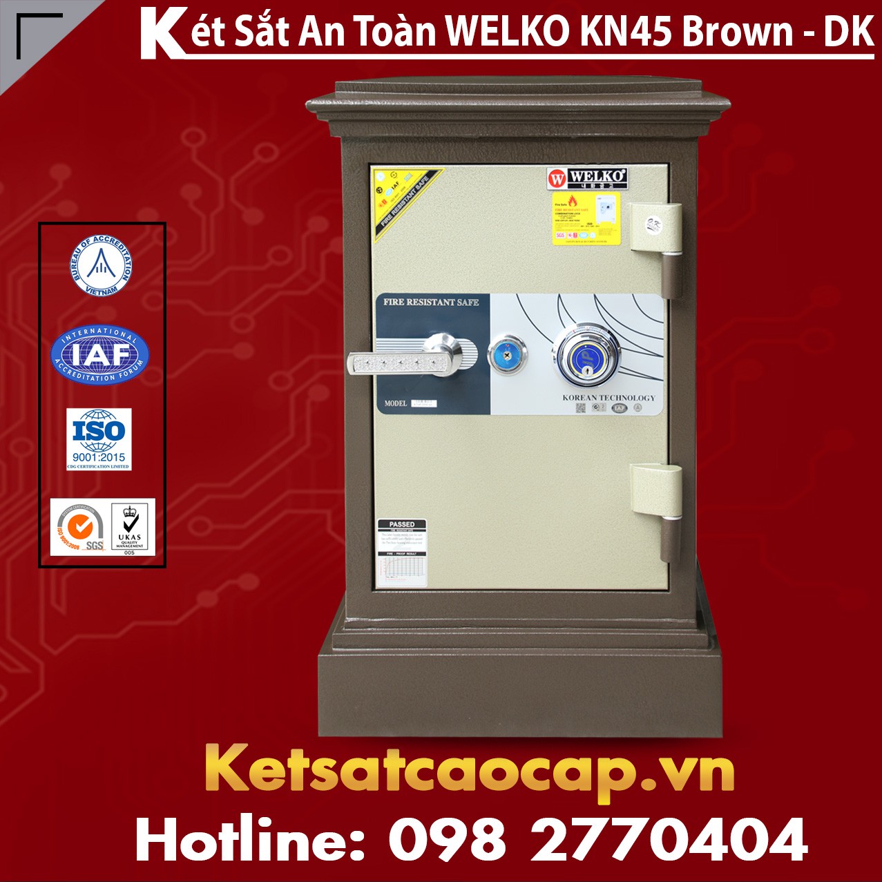 Két Sắt Quận 1 WELKO KN45 Brown - DK