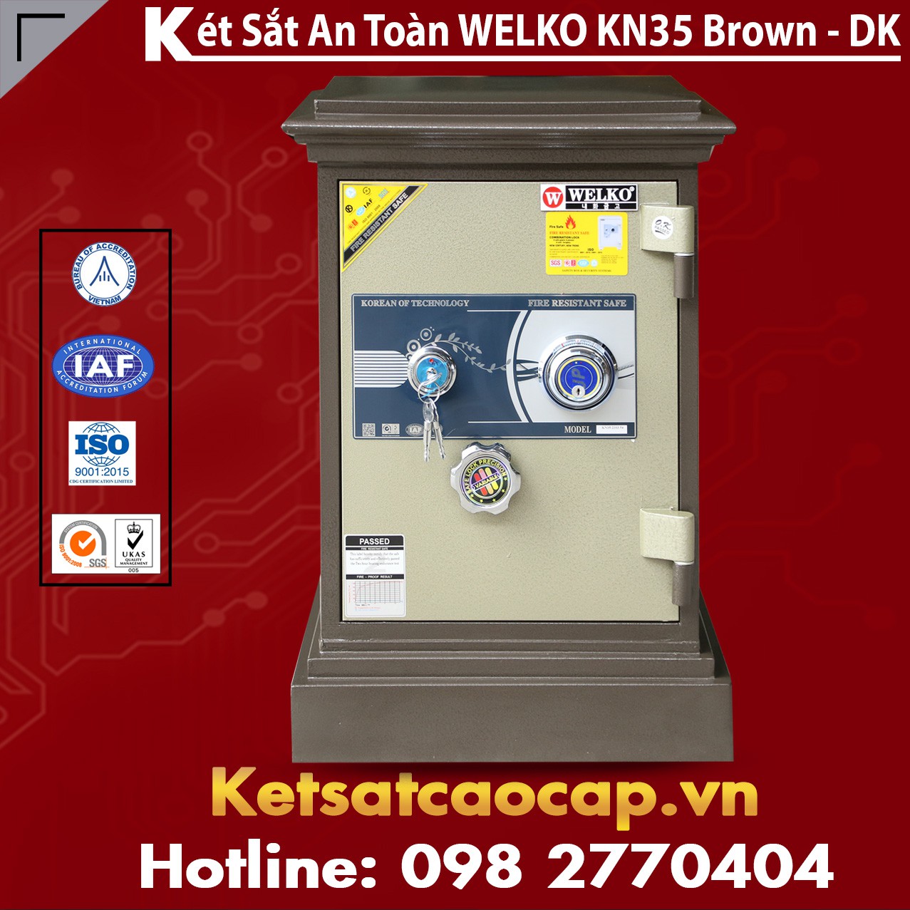 Két Sắt Quận 1 WELKO KN35 Brown - DK
