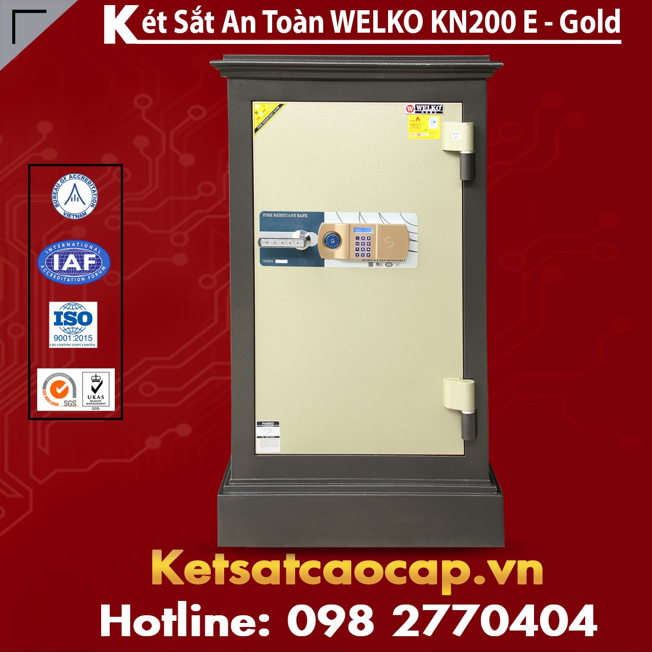 Két Bạc Văn Phòng WELKO KN200 E Gold