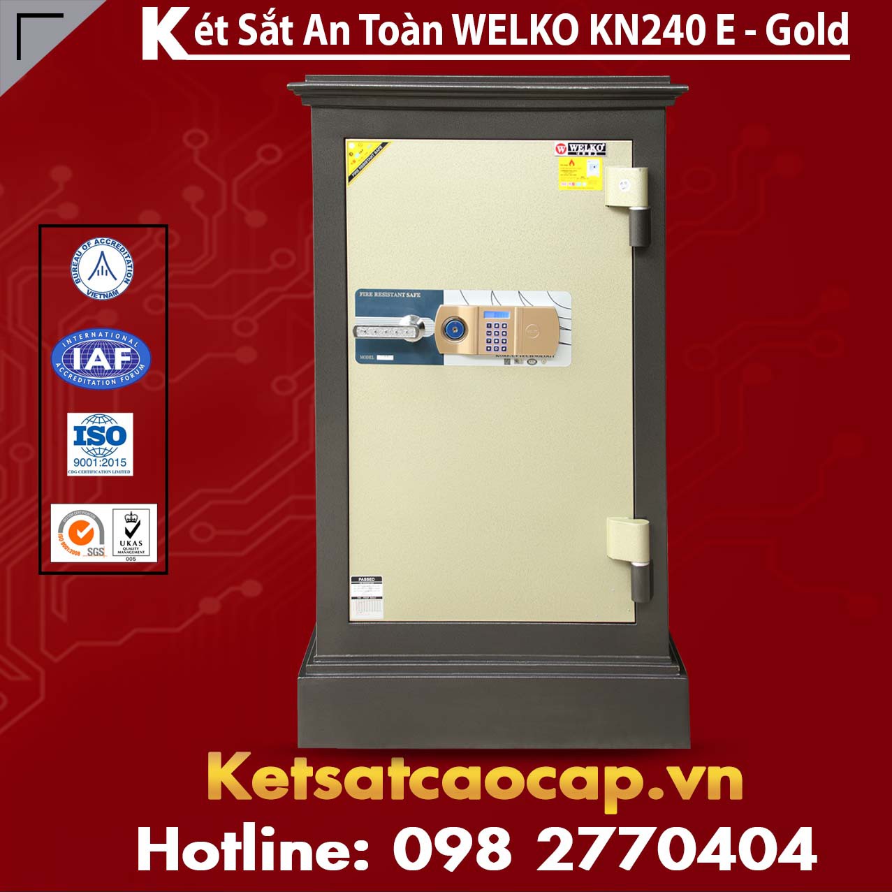 Két Bạc Văn Phòng WELKO KN240 E Gold