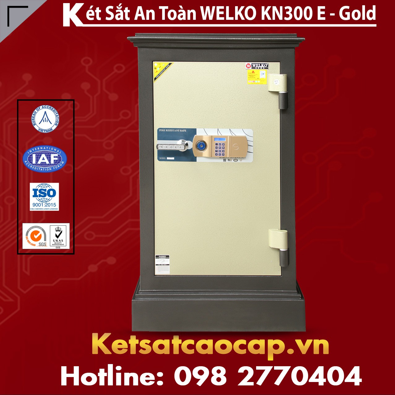 Két Bạc Văn Phòng WELKO KN300 E Gold