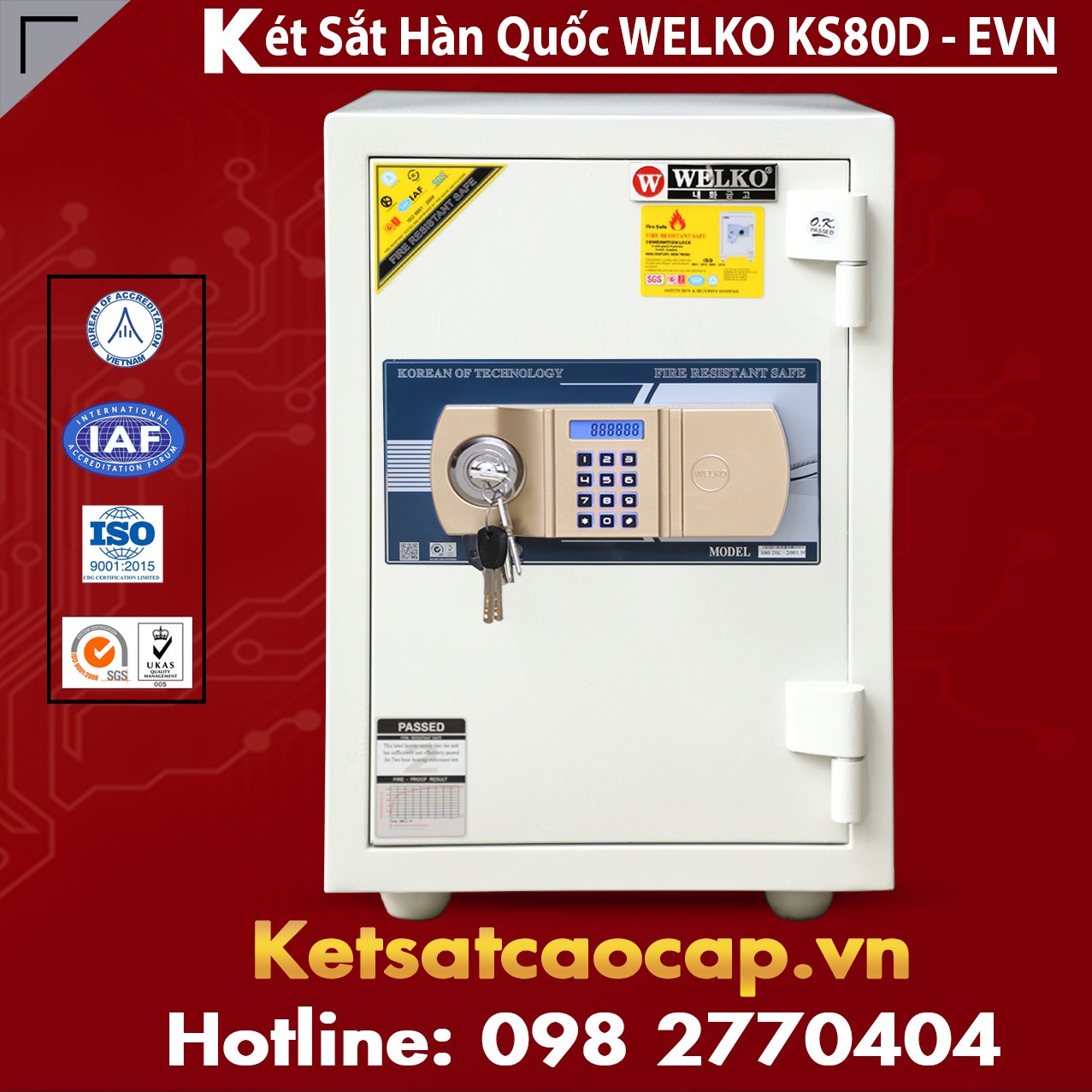 Két Sắt Văn Phòng WELKO KS80D White-E Gold