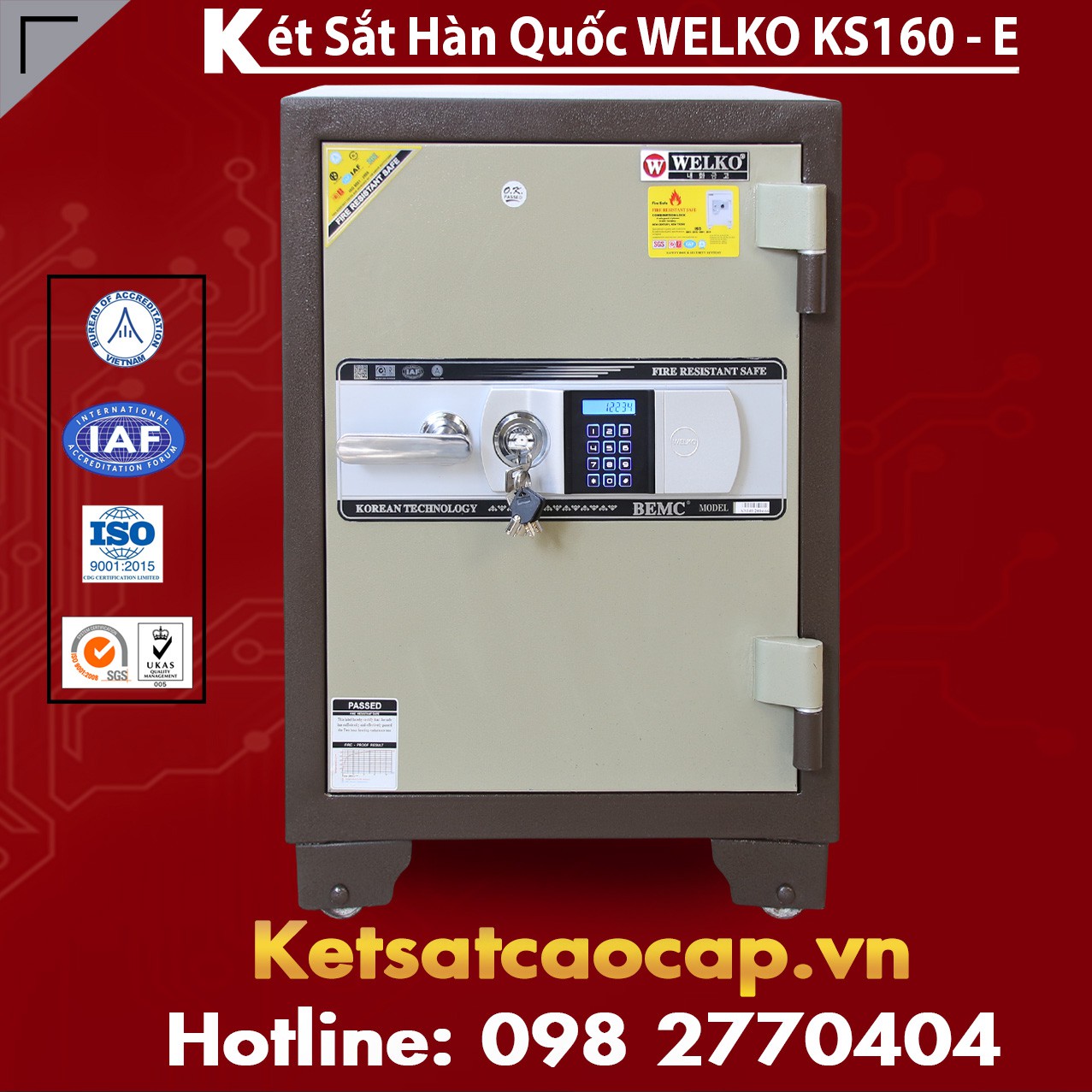 Két Sắt Siêu Cường WELKO KS160 Brown - Silver