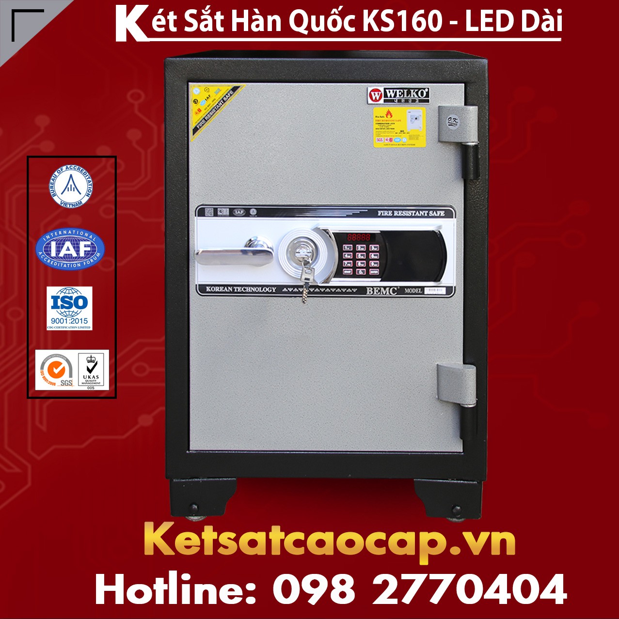 Két Sắt Hàn Quốc KS160 - Led Dài